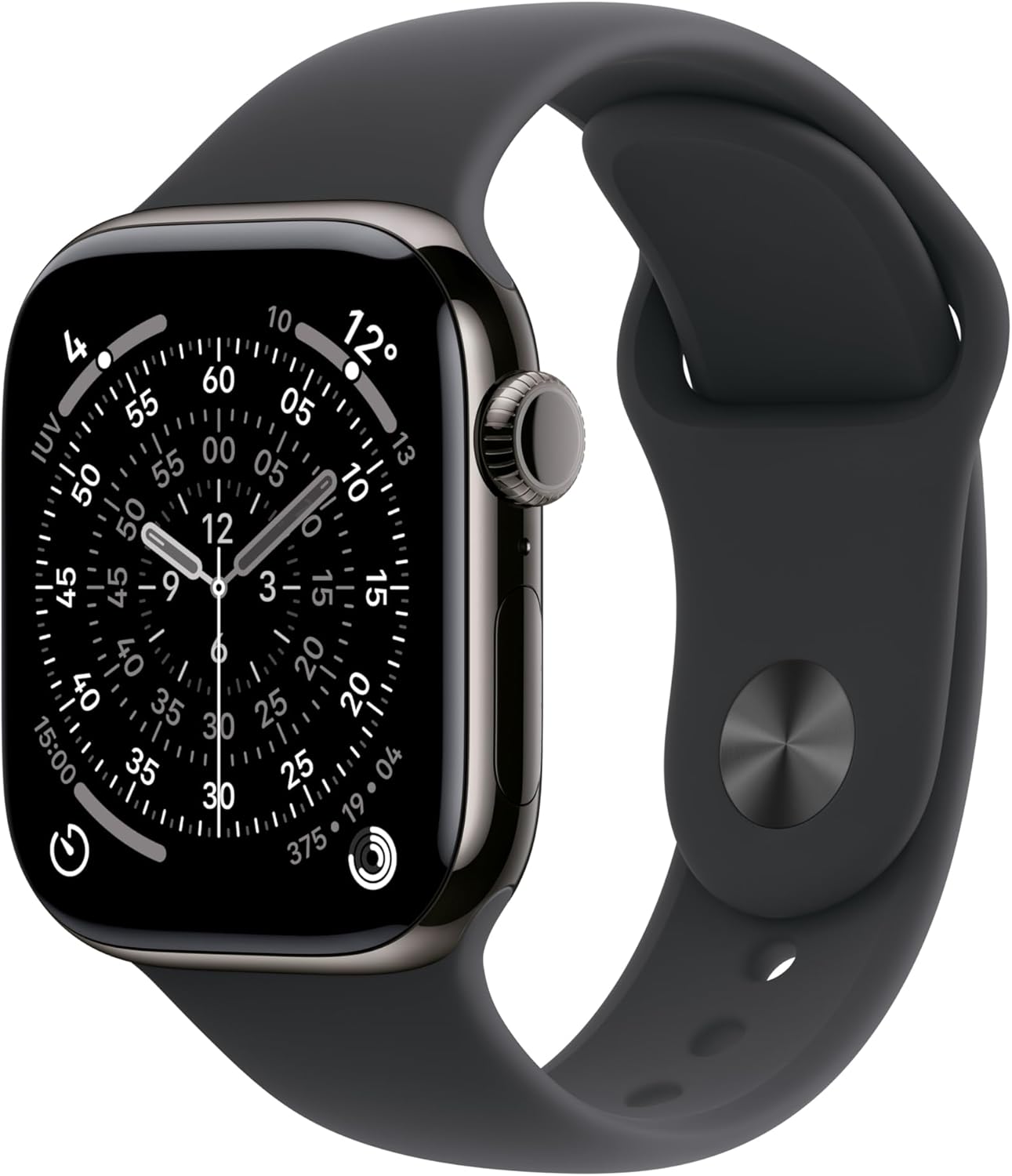 Apple Watch Series 11/ GPS/ Cellular/ 42mm/ Titânio Preto/ Bracelete Desportiva Ardósia Preto (M/L)