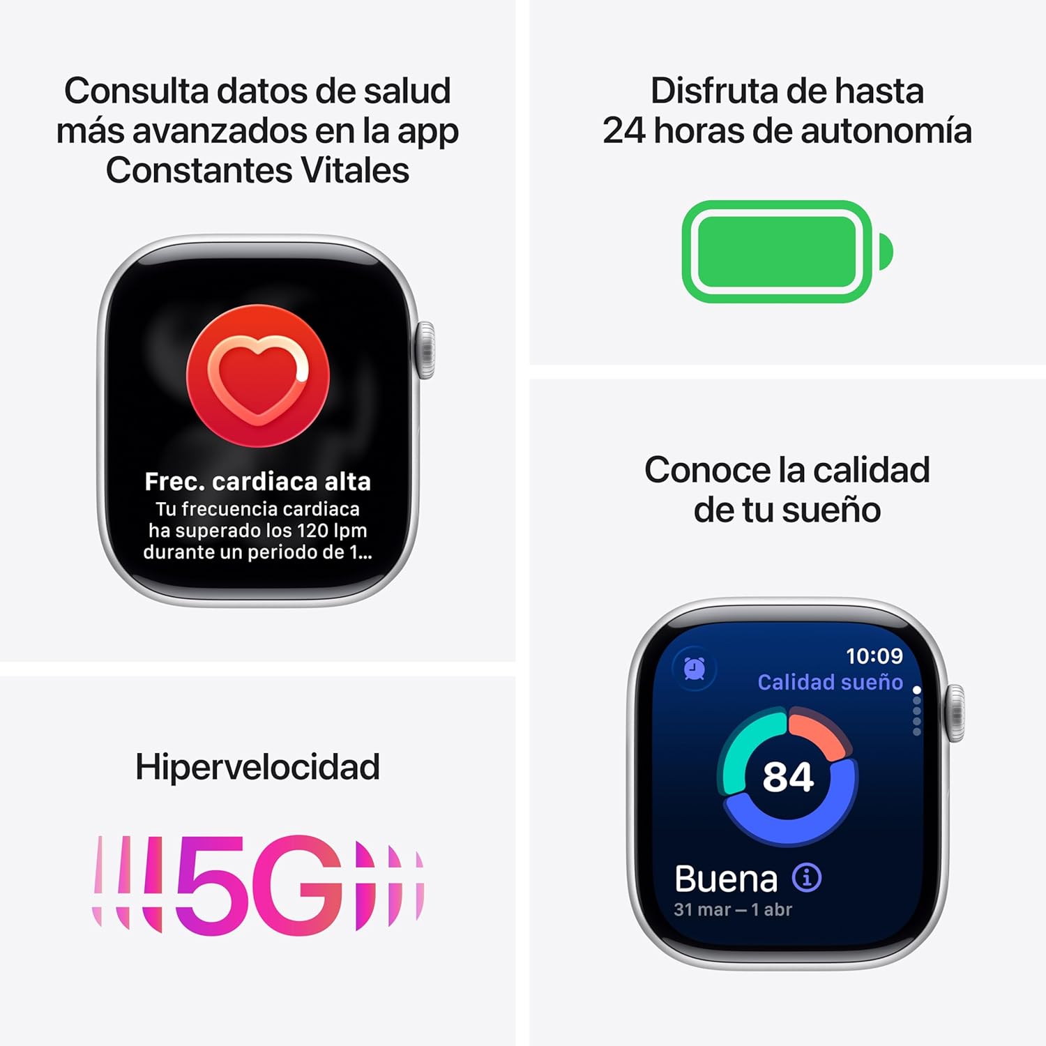 Apple Watch Series 11/ GPS/ Cellular/ 42mm/ Titânio Preto/ Bracelete Desportiva Ardósia Preto (M/L) - Imagem 2
