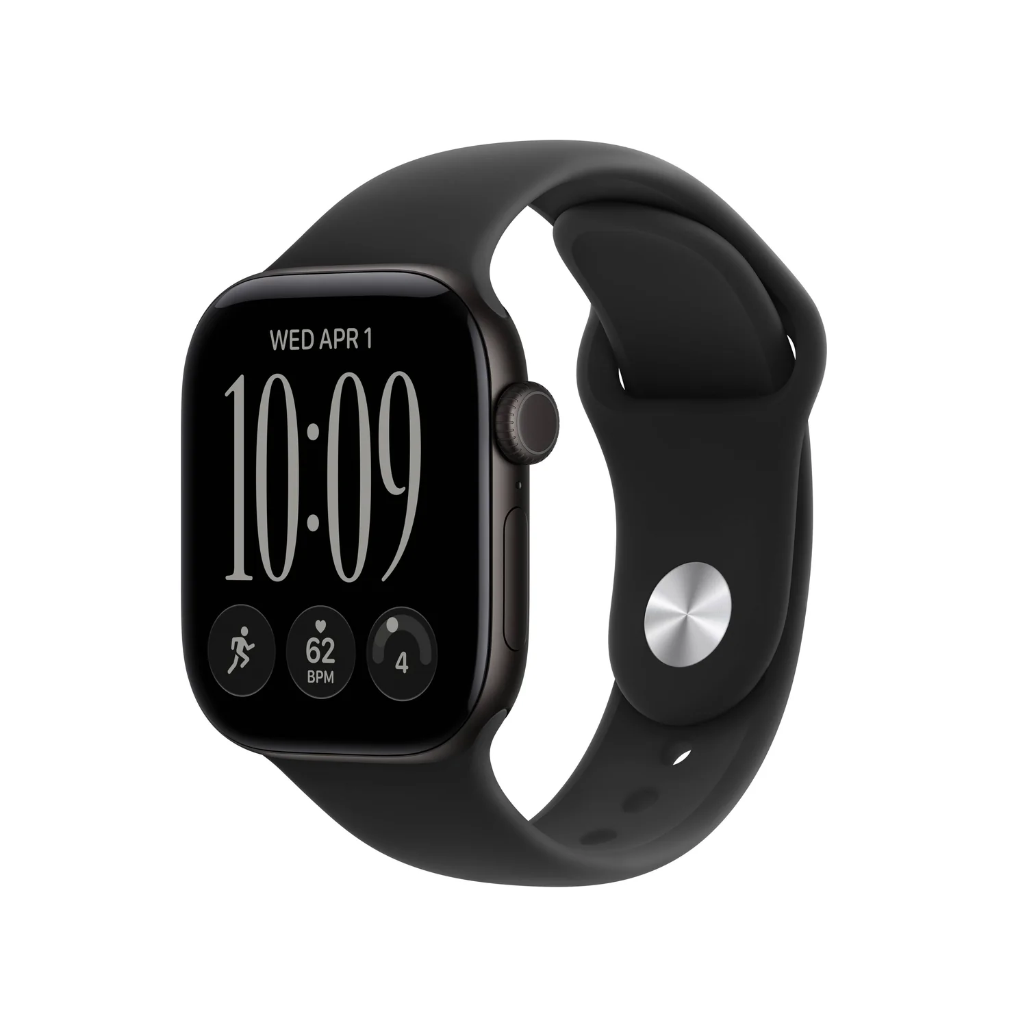 Smartwatch Apple Watch Series 12 GPS 42mm Preto com Bracelete Desportiva Preto (S/M)