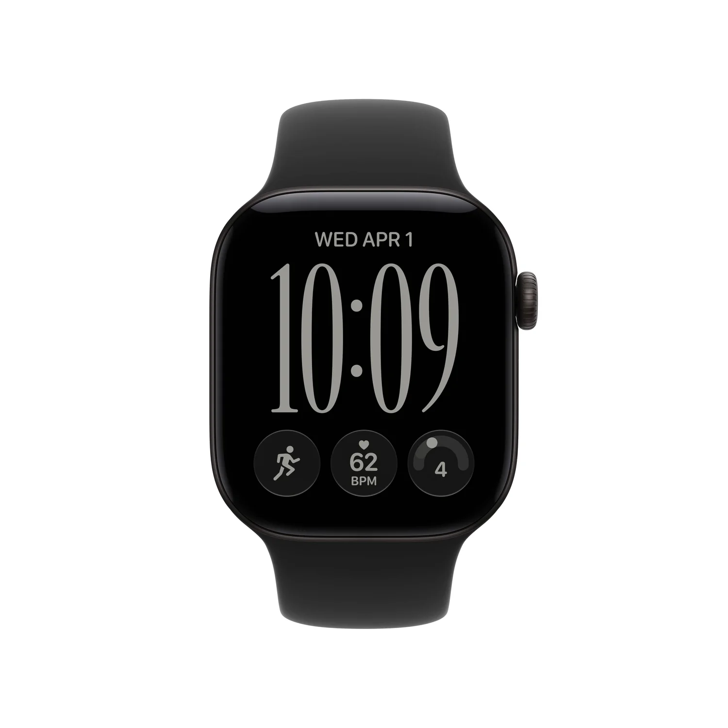 Smartwatch Apple Watch Series 12 GPS 42mm Preto com Bracelete Desportiva Preto (S/M) - Imagem 2