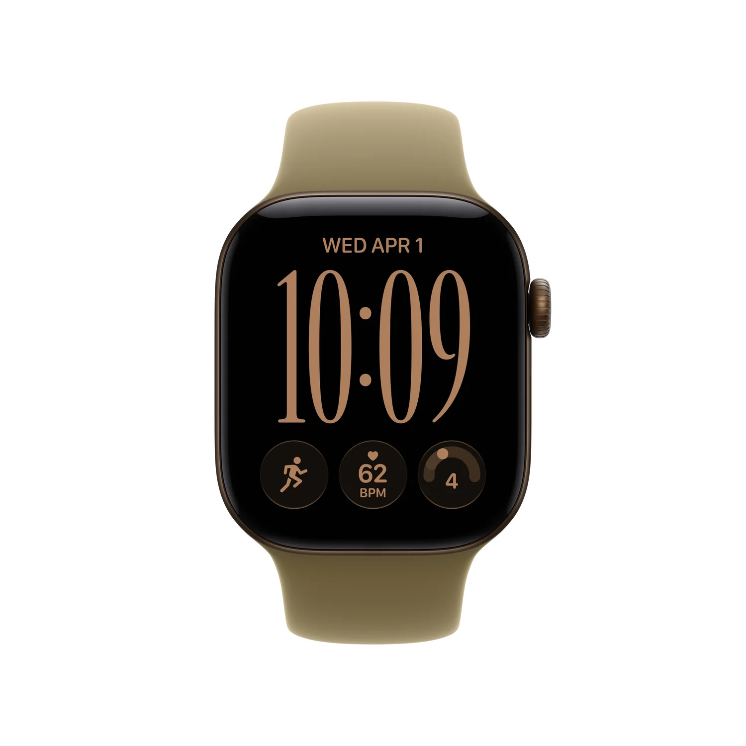 Smartwatch Apple Watch Series 12 42mm GPS Caixa Bronze Escuro Bracelete Desportiva Verde Oliva (S/M) - Imagem 2