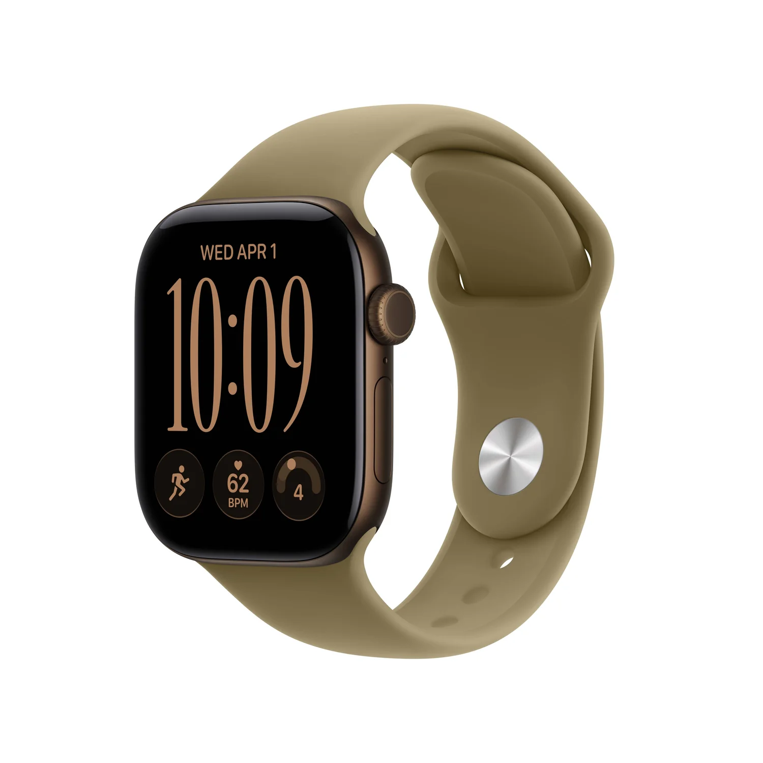 Smartwatch Apple Watch Series 12 42mm GPS Caixa Bronze Escuro Bracelete Desportiva Verde Oliva (S/M)