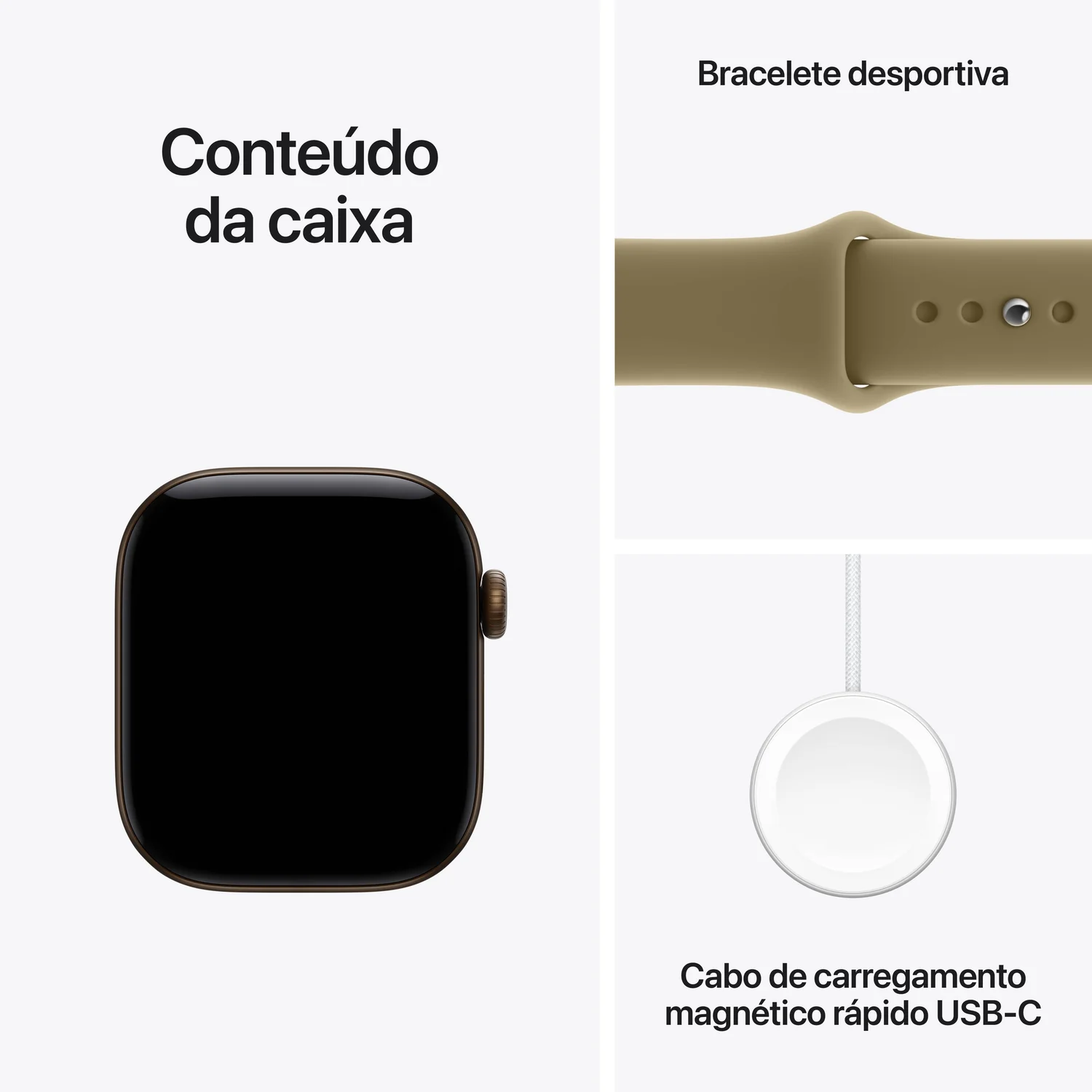 Smartwatch Apple Watch Series 12 42mm GPS Caixa Bronze Escuro Bracelete Desportiva Verde Oliva (S/M) - Imagem 7