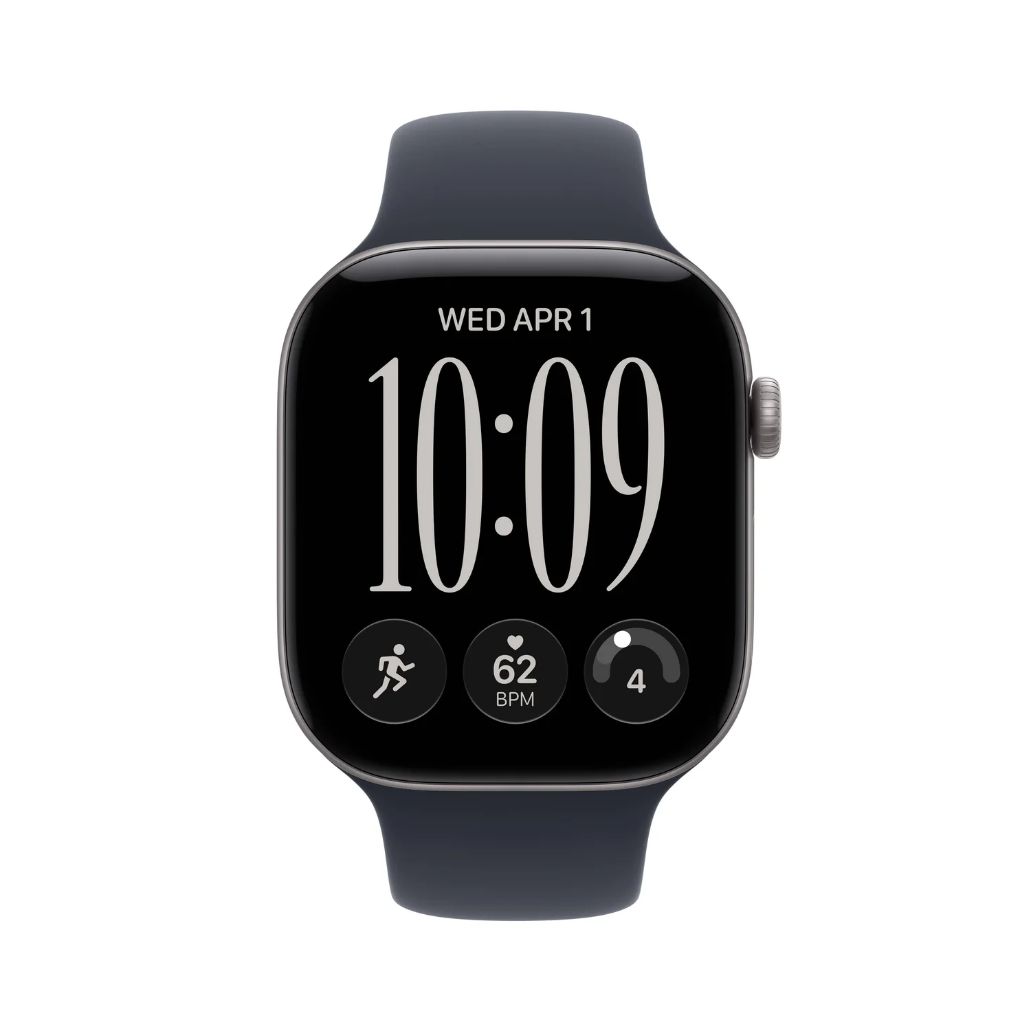 Smartwatch Apple Watch Series 12 GPS 46mm Alumínio Cinzento Sideral Bracelete Desportiva Azul Marinho (M/L) - Imagem 2