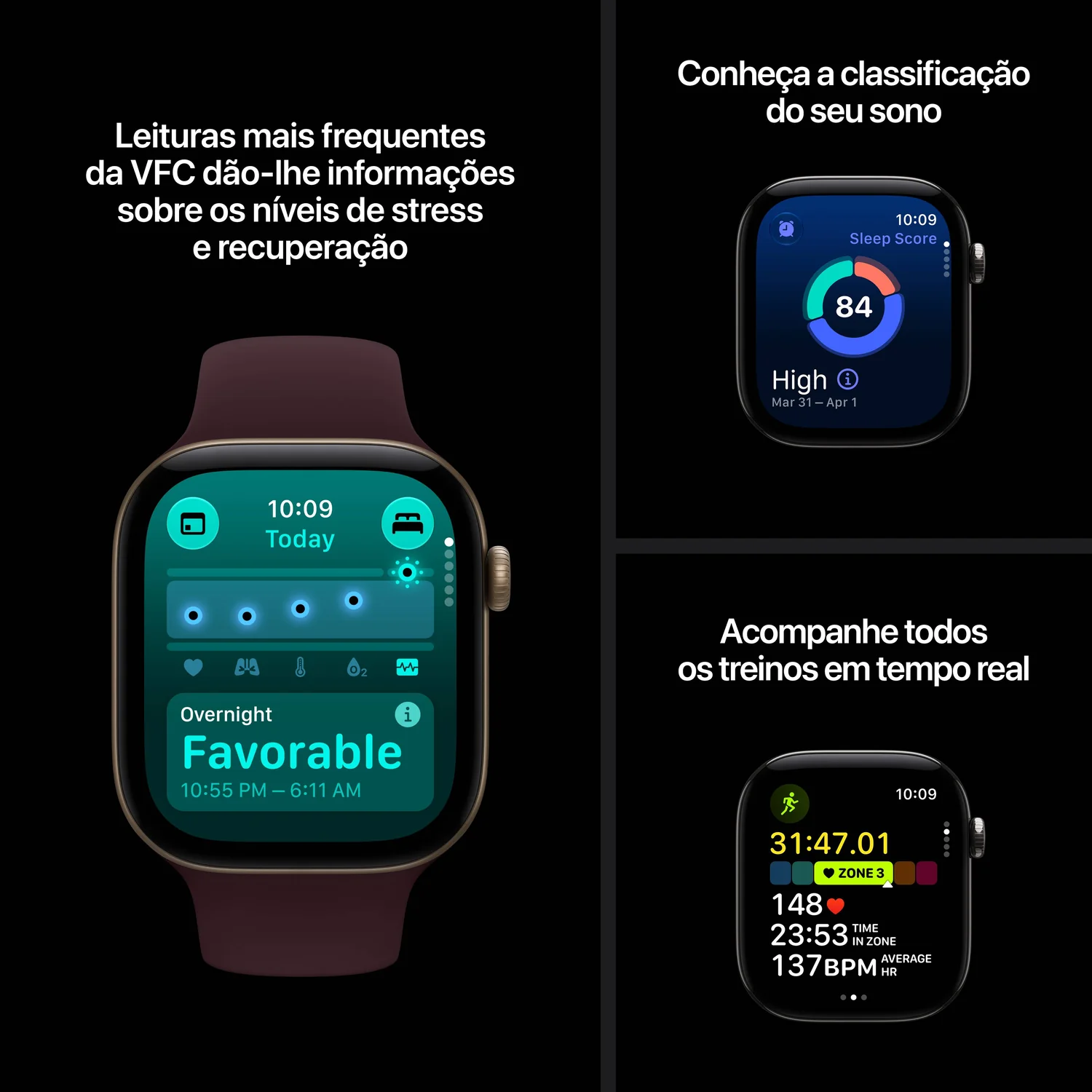 Smartwatch Apple Watch Series 12 GPS 46mm Alumínio Cinzento Sideral Bracelete Desportiva Azul Marinho (M/L) - Imagem 5
