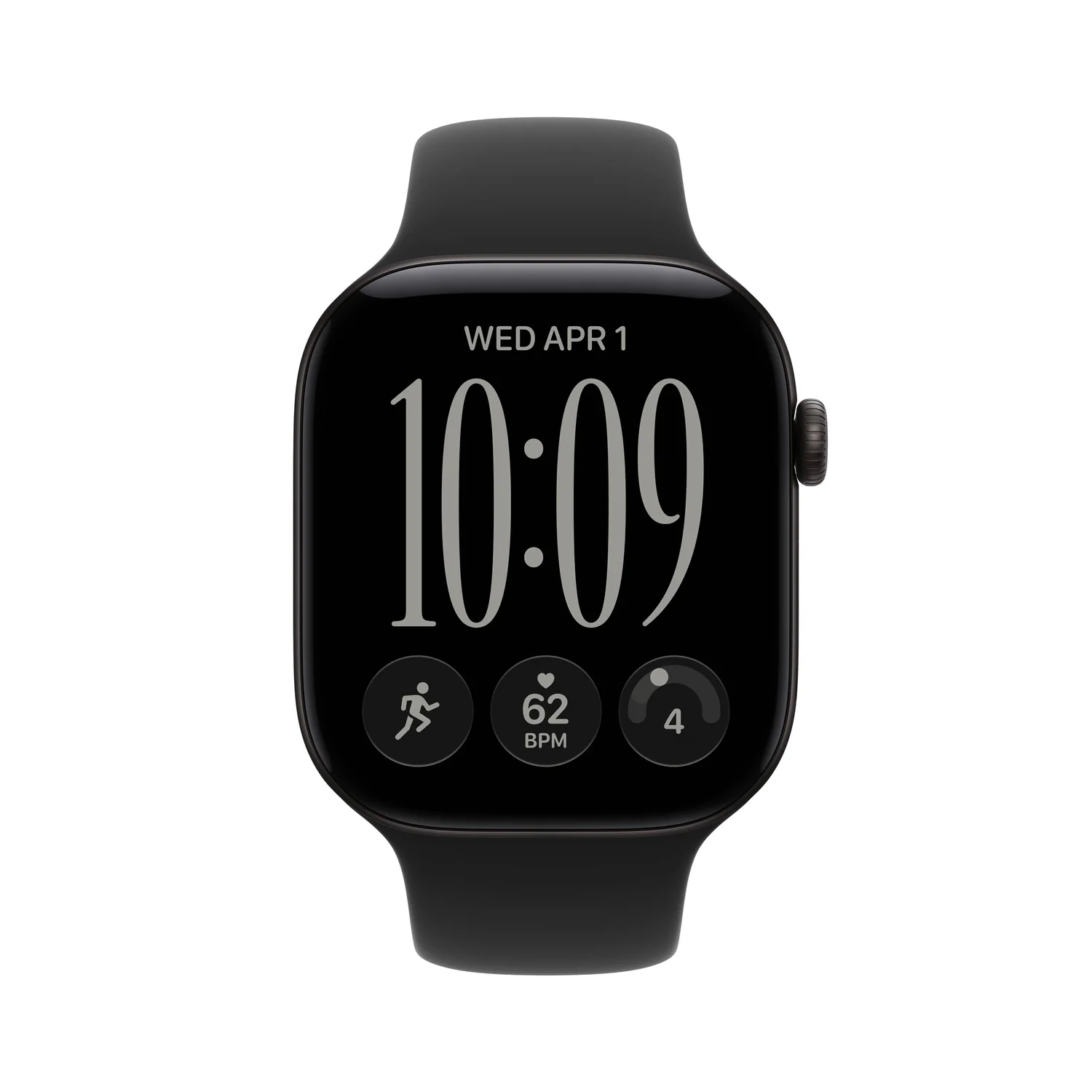 Smartwatch Apple Watch Series 12 GPS 46mm Preto com Bracelete Desportiva Preta (S/M) - Imagem 2