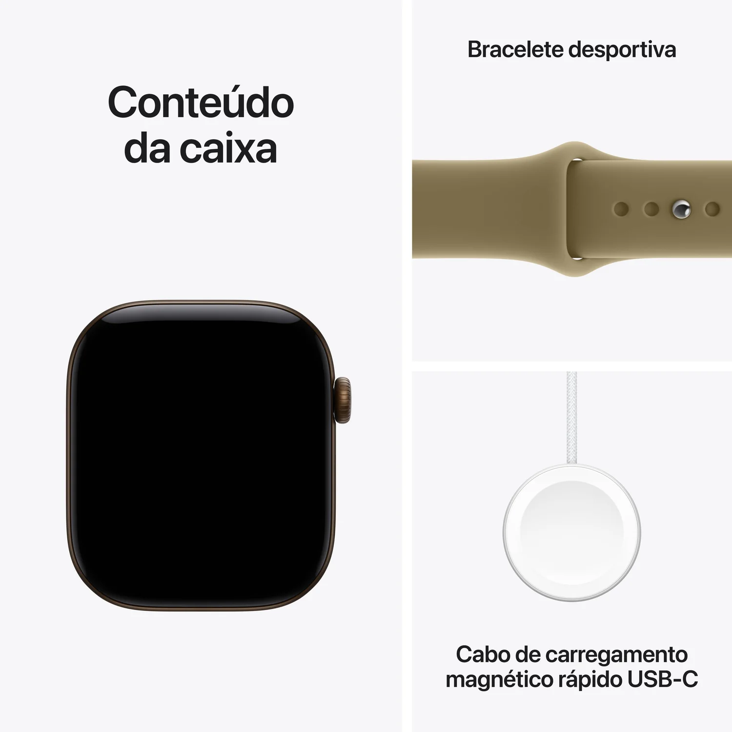 Smartwatch Apple Watch Series 12 46mm GPS + Cellular Bronze Escuro com Bracelete Desportiva Verde Oliva (M/L) - Imagem 7