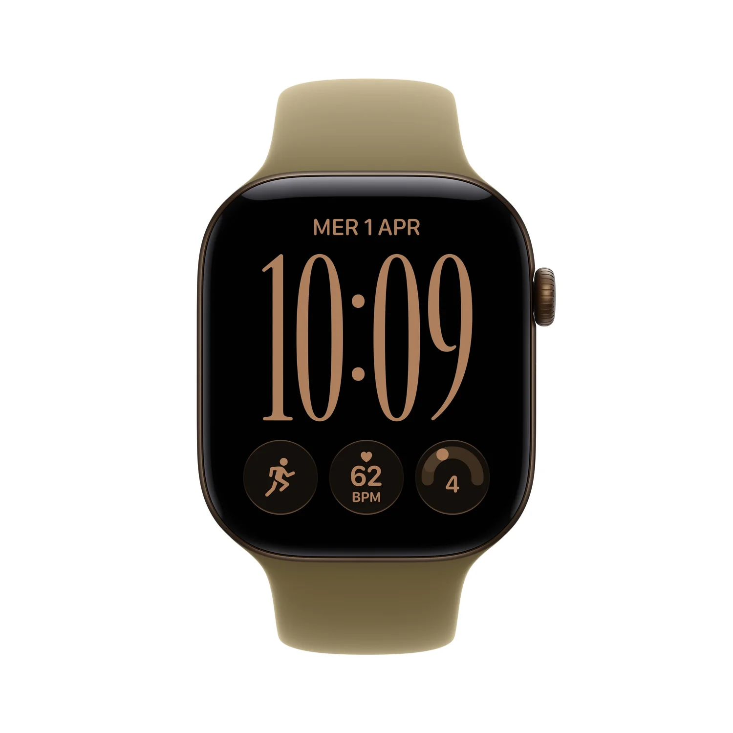 Smartwatch Apple Watch Series 12 46mm GPS + Cellular Bronze Escuro com Bracelete Desportiva Verde Oliva (M/L) - Imagem 2