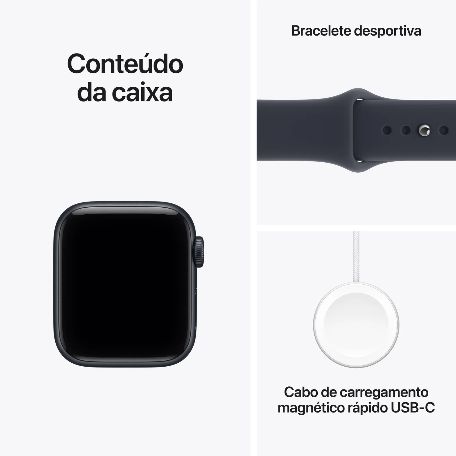 Smartwatch Apple Watch SE GPS 40mm Caixa Alumínio Meia-noite Bracelete Desportiva Azul Marinho S/M - Imagem 7