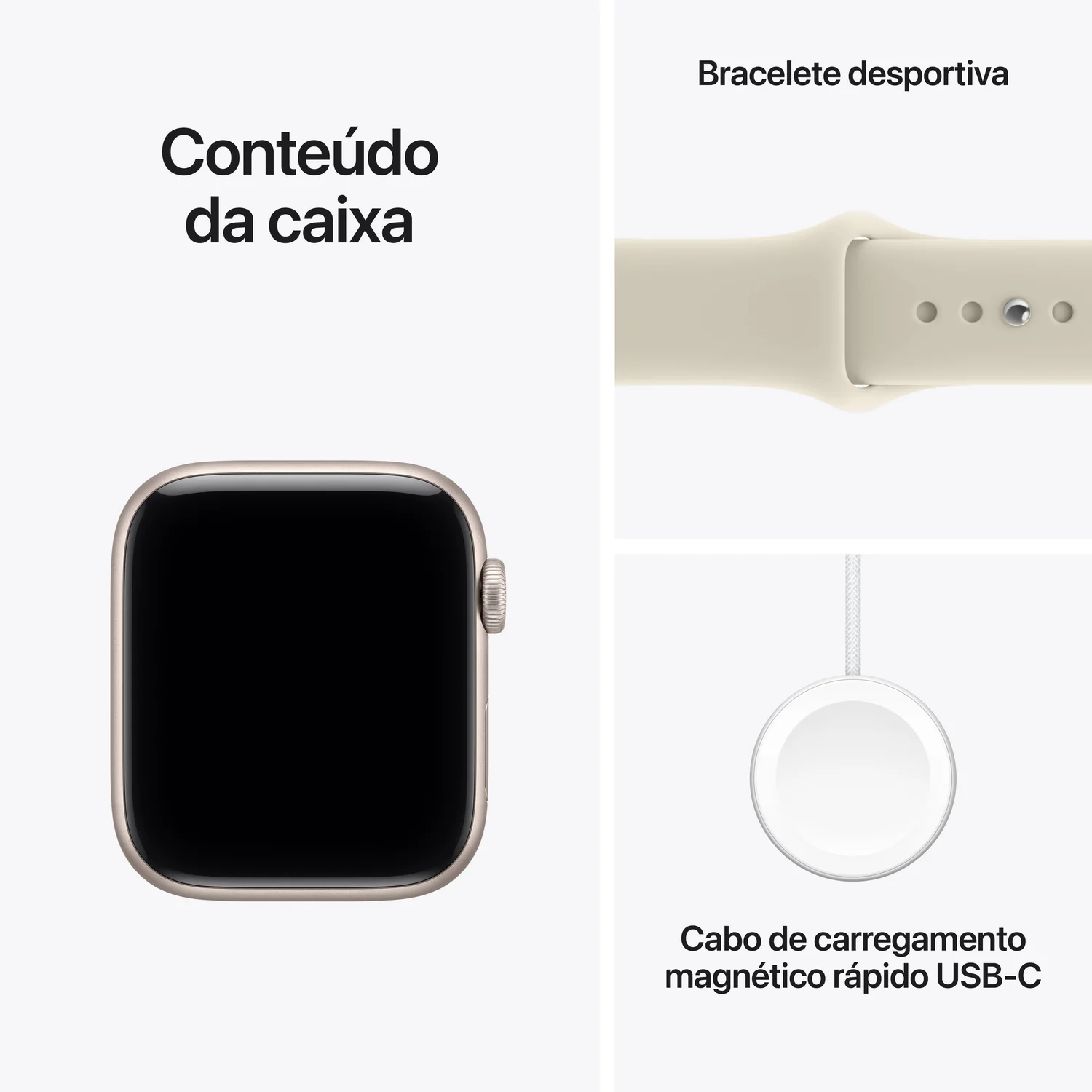 Smartwatch Apple Watch SE3 GPS 44mm Caixa Alumínio Branco Estrela Bracelete Desportiva Areia M/L - Imagem 7