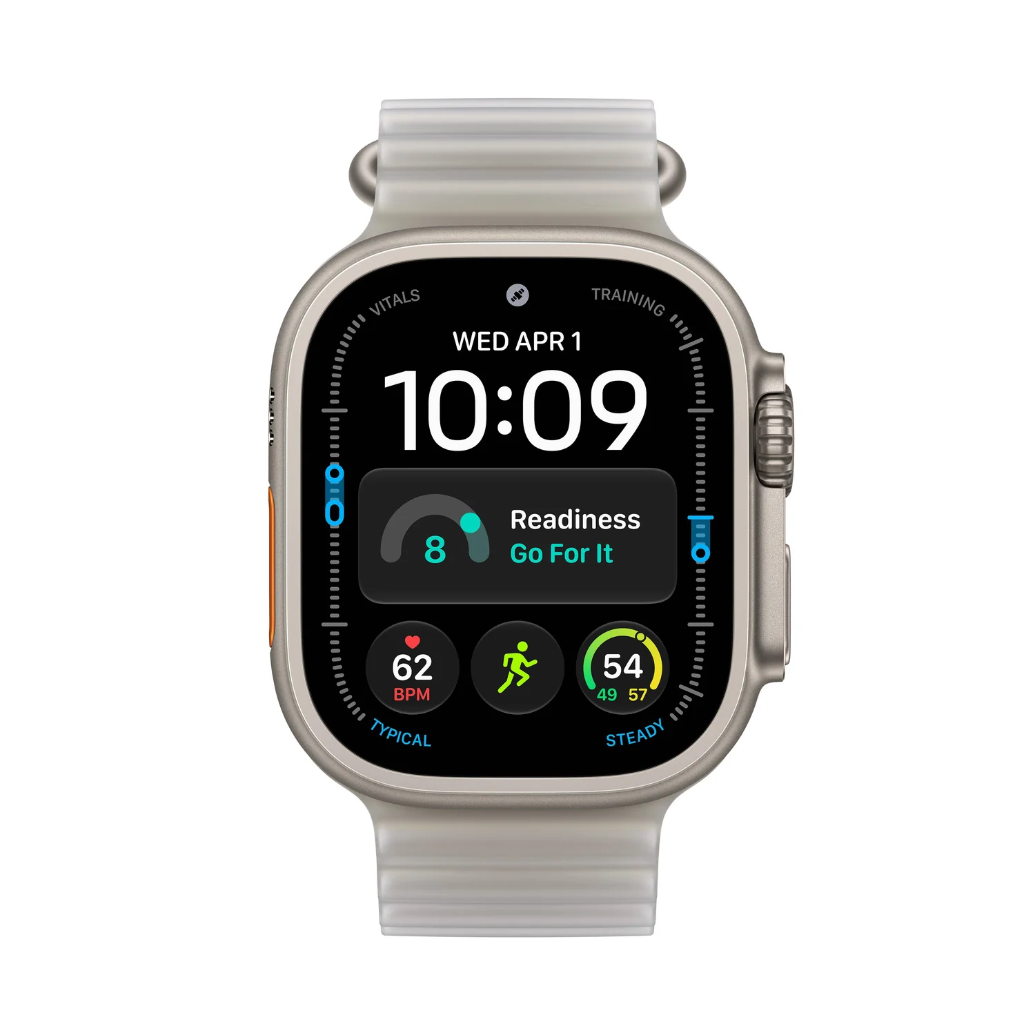 Smartwatch Apple Watch Ultra 4 GPS 49mm Caixa de Titânio Natural Bracelete Ocean Cinzento Translúcido - Imagem 2