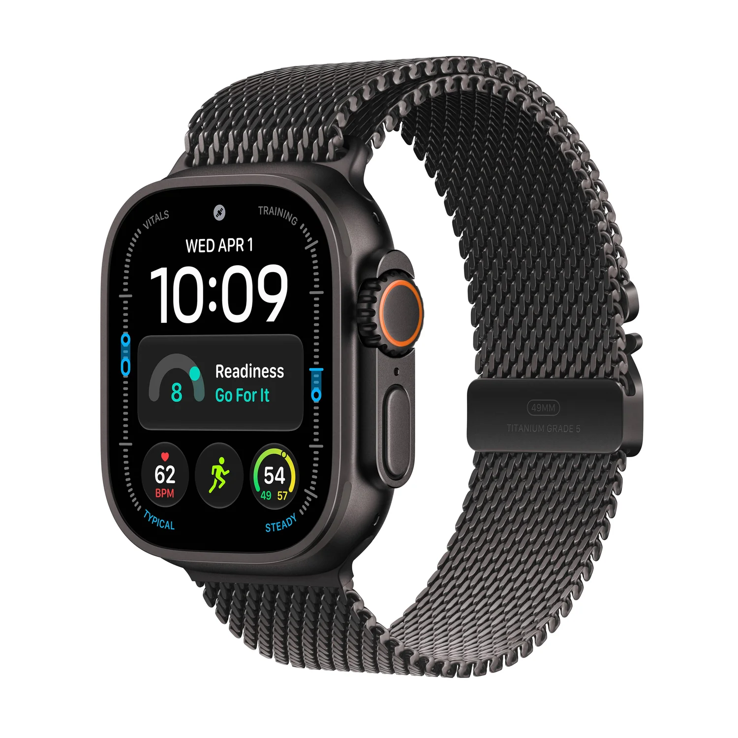 Smartwatch Apple Watch Ultra 4 GPS 49mm Caixa Titânio Preto Bracelete Milanese Loop Titânio Preto M