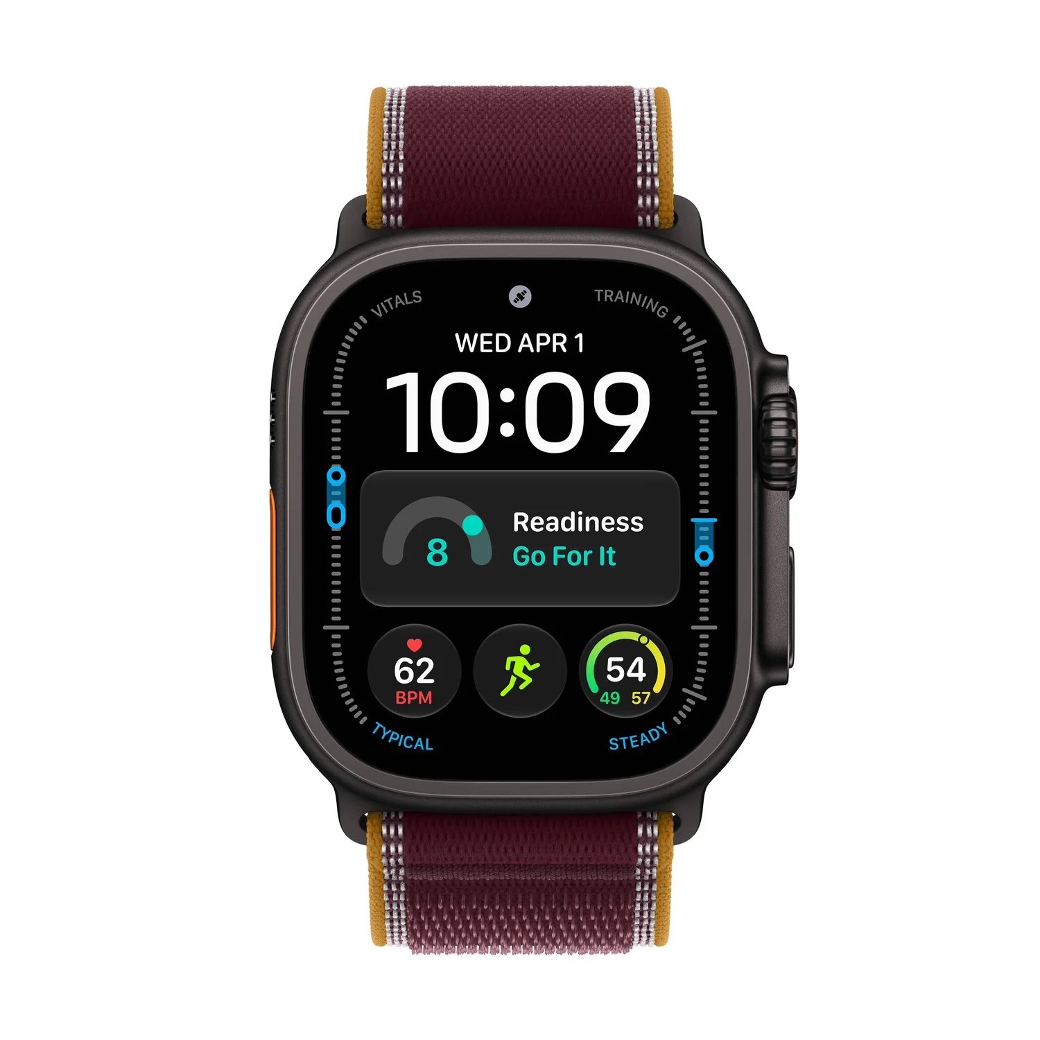 Smartwatch Apple Watch Ultra 4 GPS 49mm Caixa em Titânio Preto Bracelete Loop Trail Bordô M/L - Imagem 2