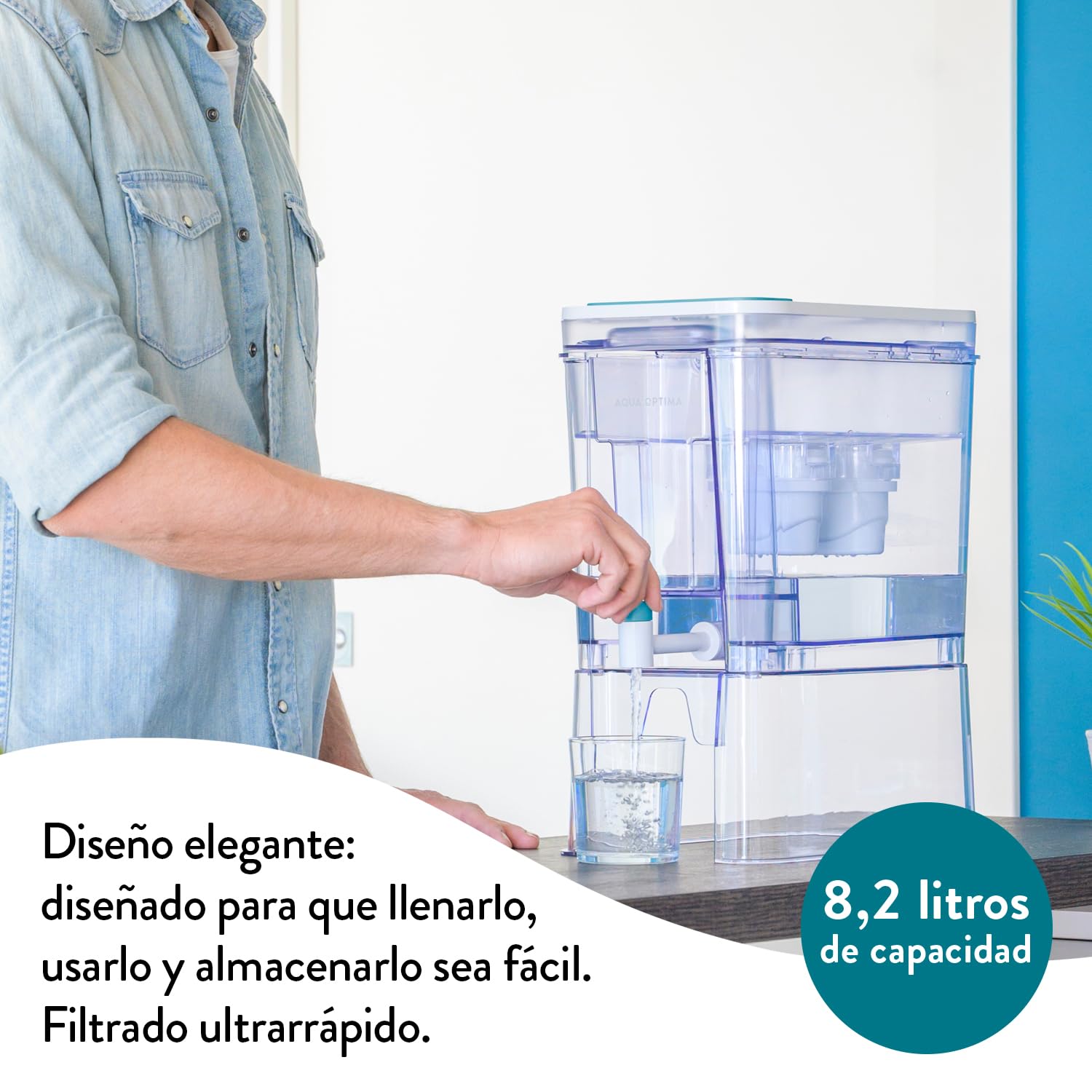 Depósito de Água Filtrada Aqua Optima WD1000/ 8.2L/ Inclui 2 Filtros - Imagem 3