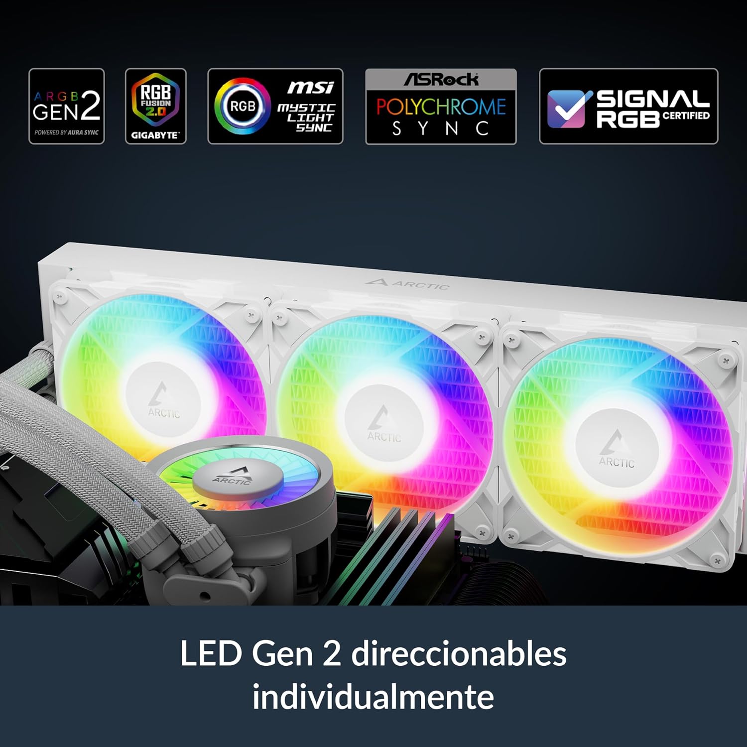 Sistema de Refrigeração Líquida Arctic Liquid Freezer III Pro 420 A-RGB/ Branco - Imagem 9