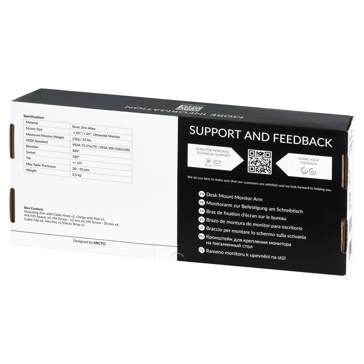 Suporte de secretária para Monitor Arctic X1/ Giratório/ Inclinável/ até 10kg - Imagem 9