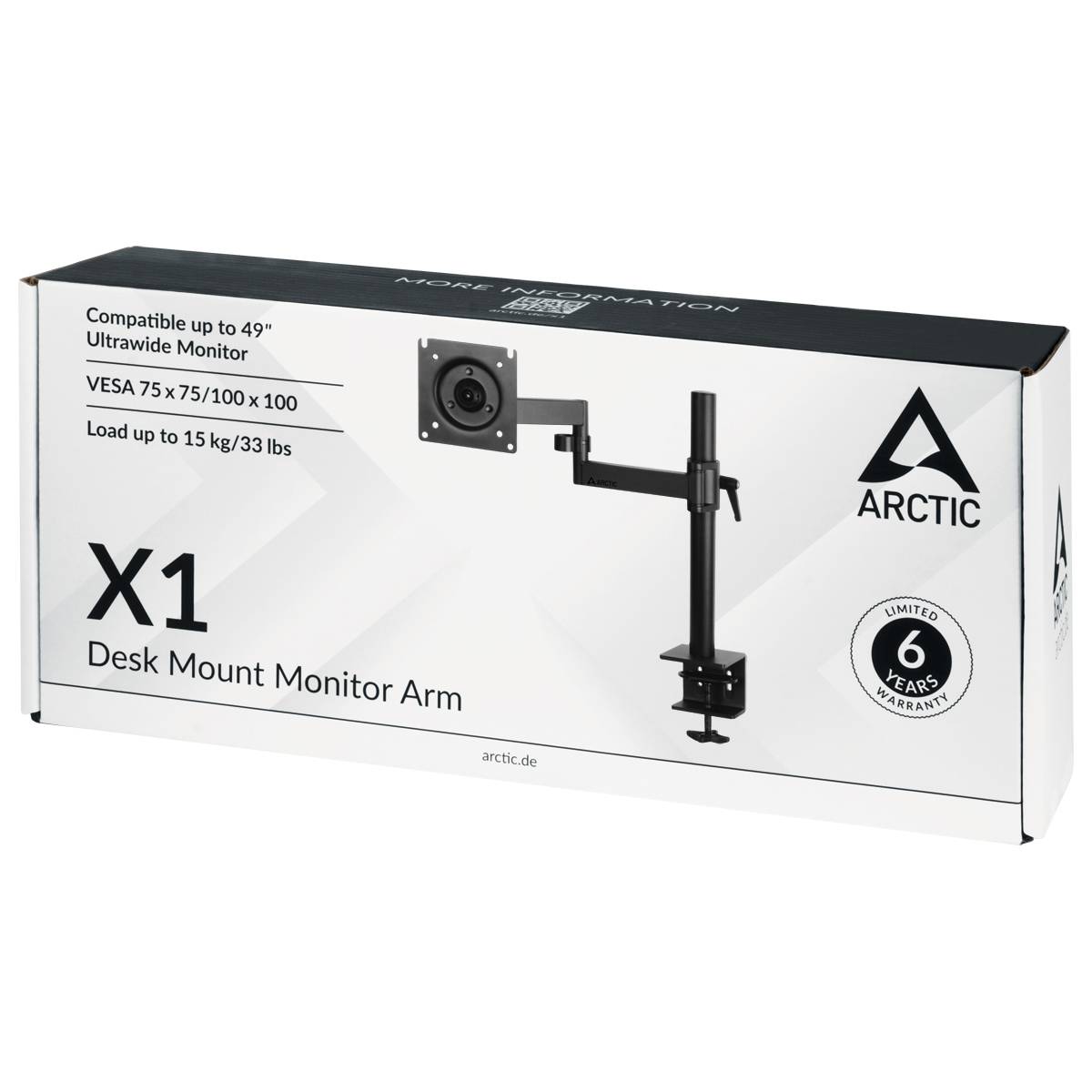 Suporte de secretária para Monitor Arctic X1/ Giratório/ Inclinável/ até 10kg - Imagem 8