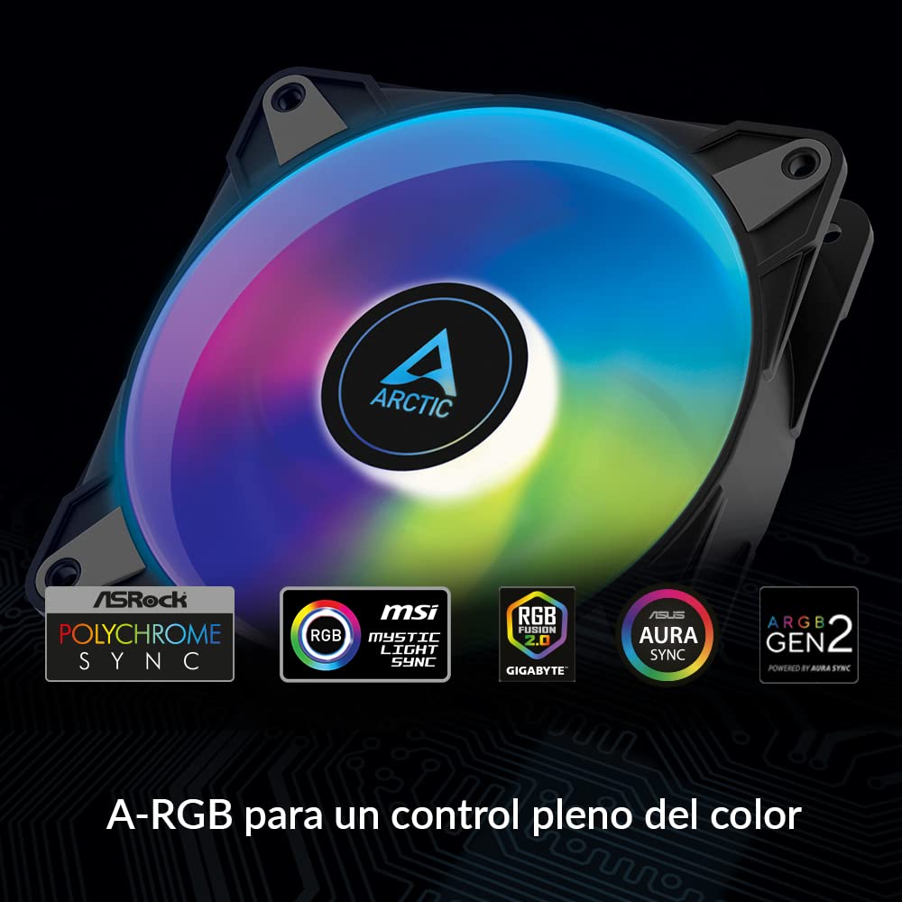 Ventoinha Arctic P14 PWM PST A-RGB / 14cm / Preto - Imagem 2