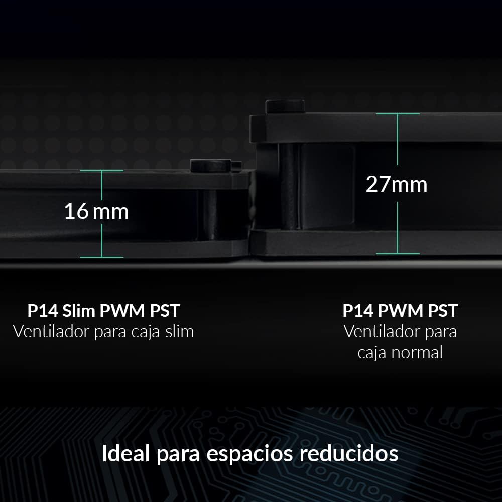 Ventilador Arctic P14 Slim PWM PST/ 14cm/ Preto - Imagem 2