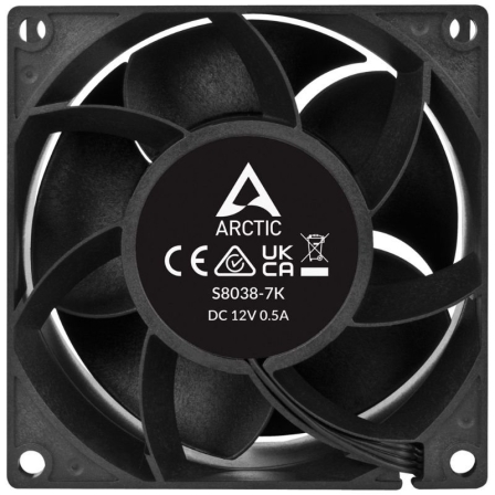 Pack de 4 Ventiladores ARCTIC S8038-7K 80mm 500-7000 RPM PWM para Servidor - Imagem 3