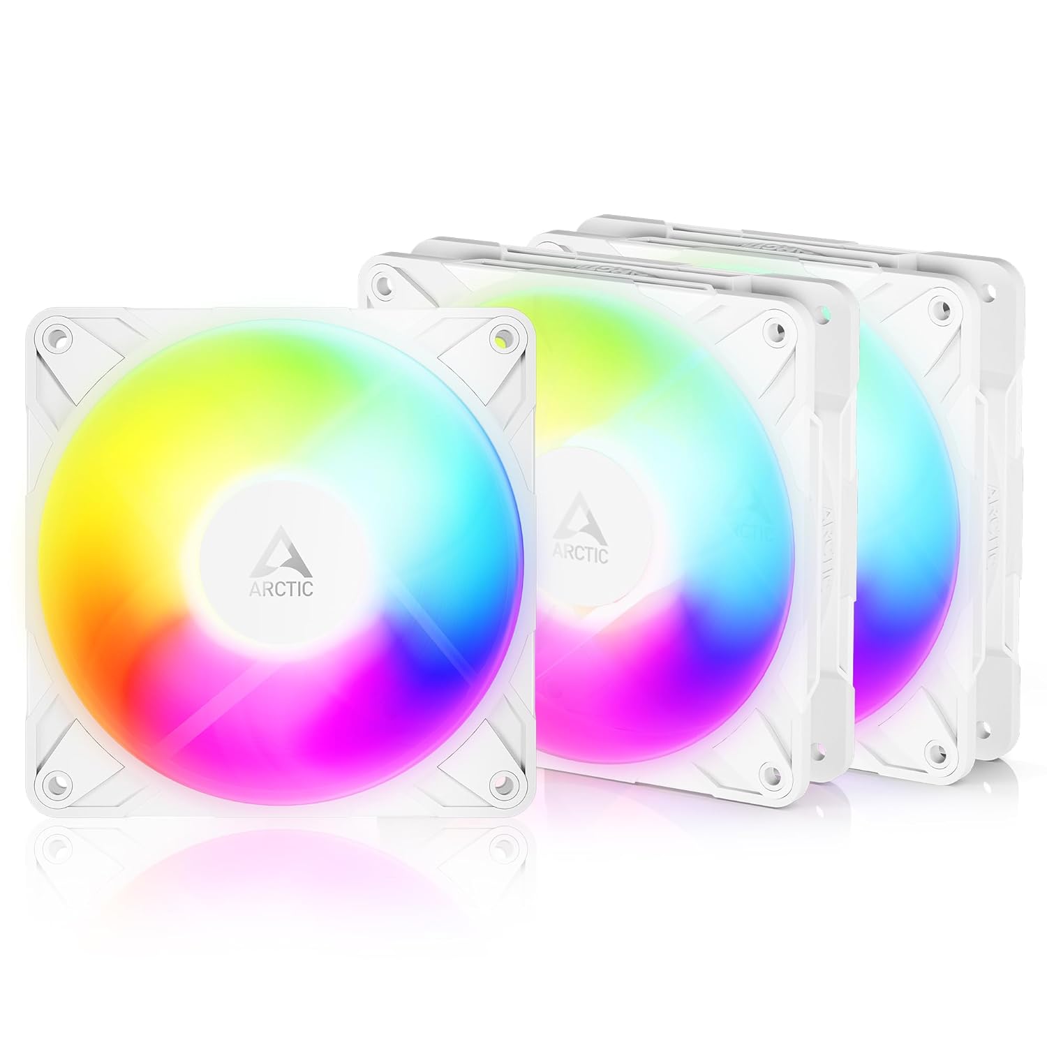 Pack de 3 Ventoinhas Arctic P12 Pro Reverse A-RGB/ 12cm/ Branco