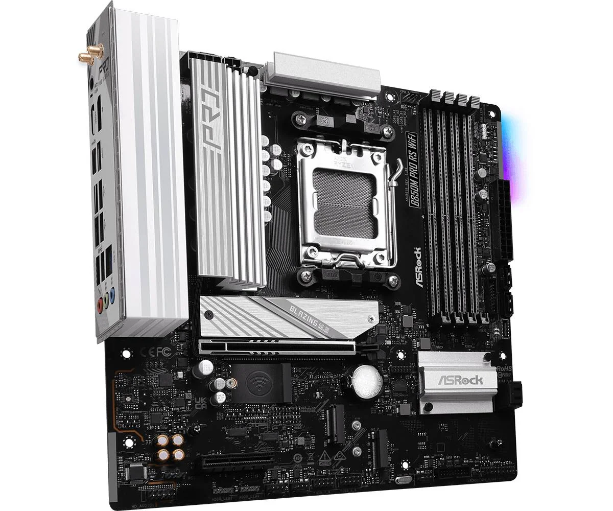 Motherboard ASRock B850M Pro RS WiFi Socket AM5 Micro ATX DDR5 PCIe 5.0 - Imagem 4