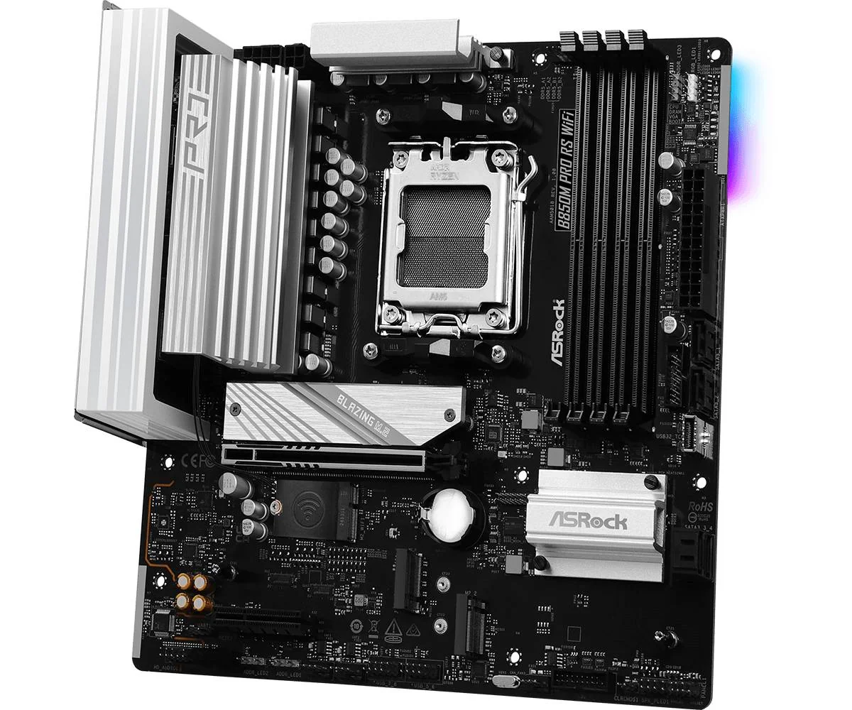 Motherboard ASRock B850M Pro RS WiFi Socket AM5 Micro ATX DDR5 PCIe 5.0 - Imagem 5