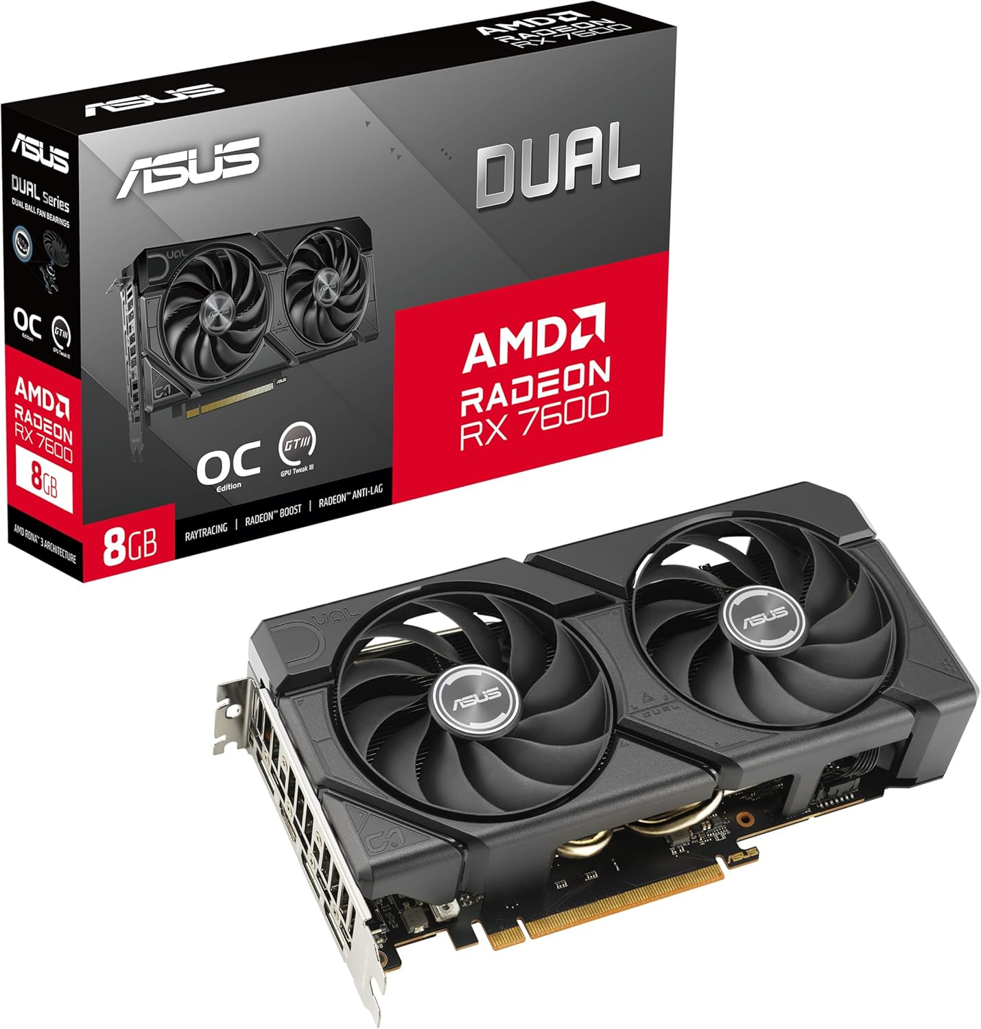 Placa Gráfica Asus Dual Radeon RX 7600 EVO OC/ 8GB GDDR6