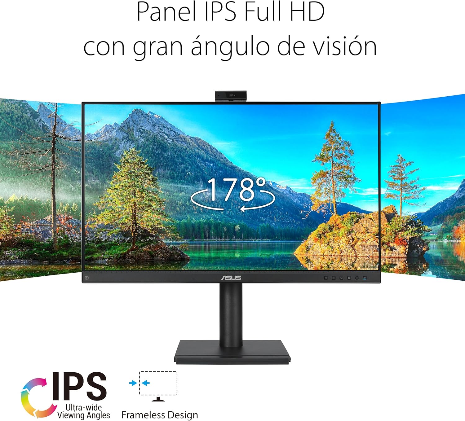 Monitor Profissional Asus BE249QFK 24"/ Full HD/ Webcam/ Multimédia/ Ajustável em Altura/ Preto - Imagem 3