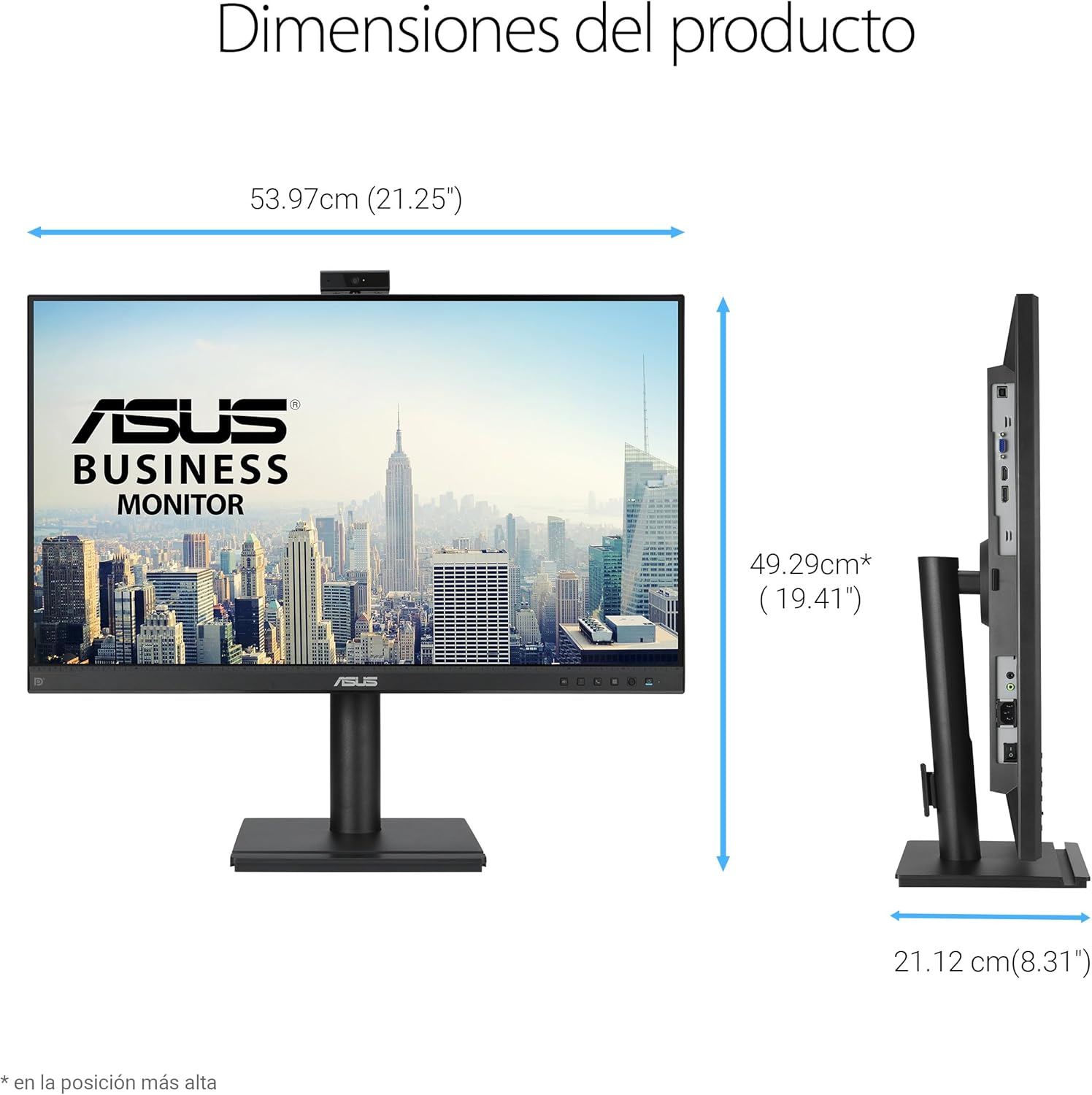 Monitor Profissional Asus BE249QFK 24"/ Full HD/ Webcam/ Multimédia/ Ajustável em Altura/ Preto - Imagem 8
