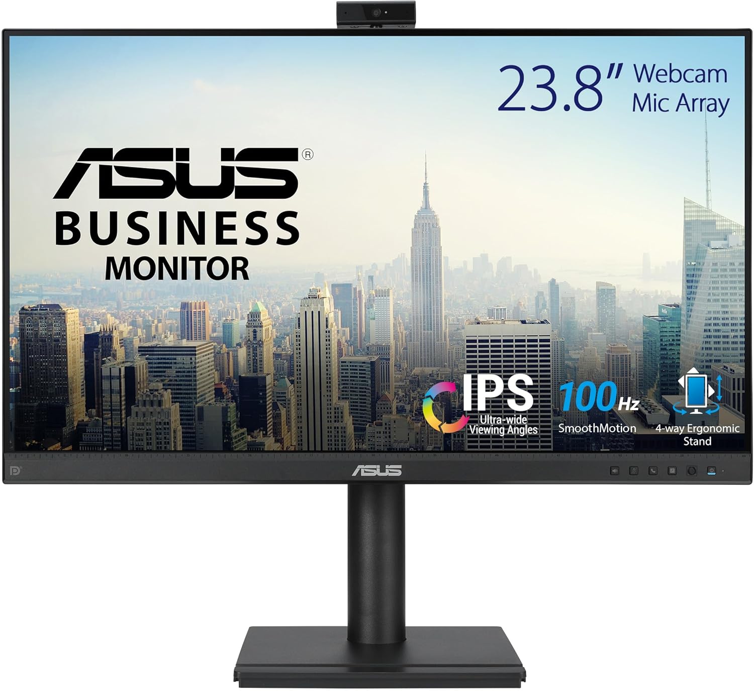 Monitor Profissional Asus BE249QFK 24"/ Full HD/ Webcam/ Multimédia/ Ajustável em Altura/ Preto - Imagem 2