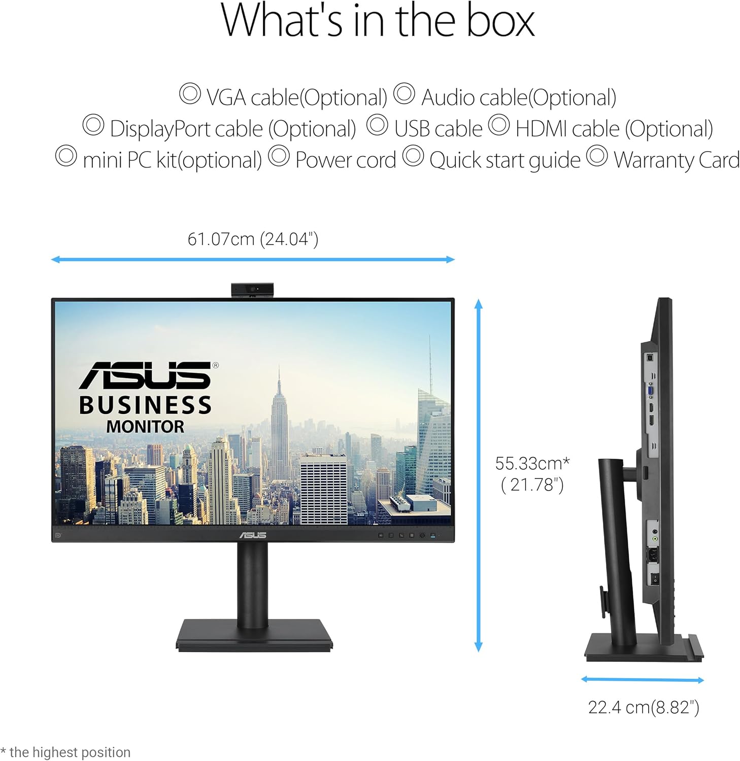 Monitor Profissional Asus BE279QFK 27"/ Full HD/ Webcam/ Multimédia/ Regulável em altura/ Preto - Imagem 7