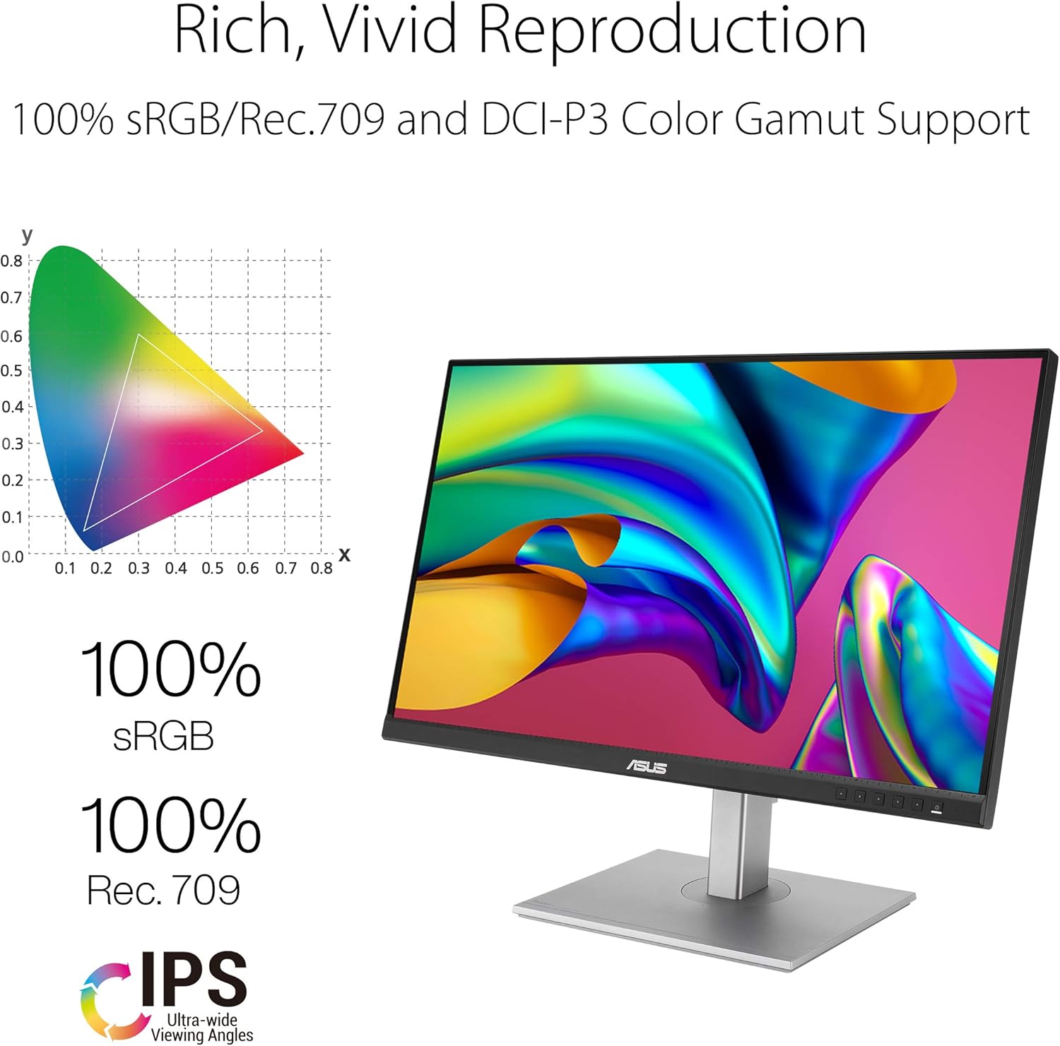 Monitor Profissional Asus ProArt Display PA278CV 27"/ WQHD/ Multimédia/ Ajustável em Altura/ Preto e Prata - Imagem 2