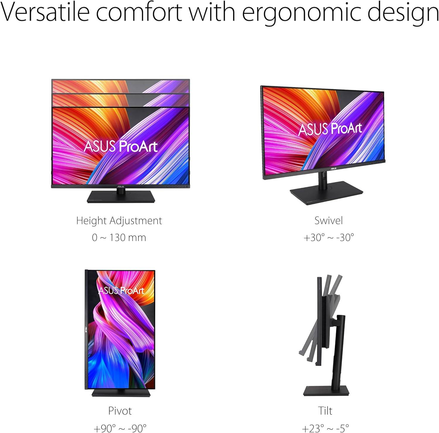 Monitor Profissional Asus ProArt Display PA328QV 31.5"/ WQHD/ Multimédia/ Ajustável em altura/ Preto - Imagem 6