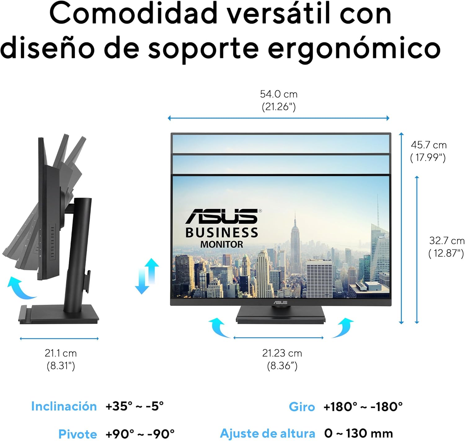 Monitor Profissional Asus VA249QGS 23.8"/ Full HD/ Multimédia/ Ajustável em altura/ Preto - Imagem 7