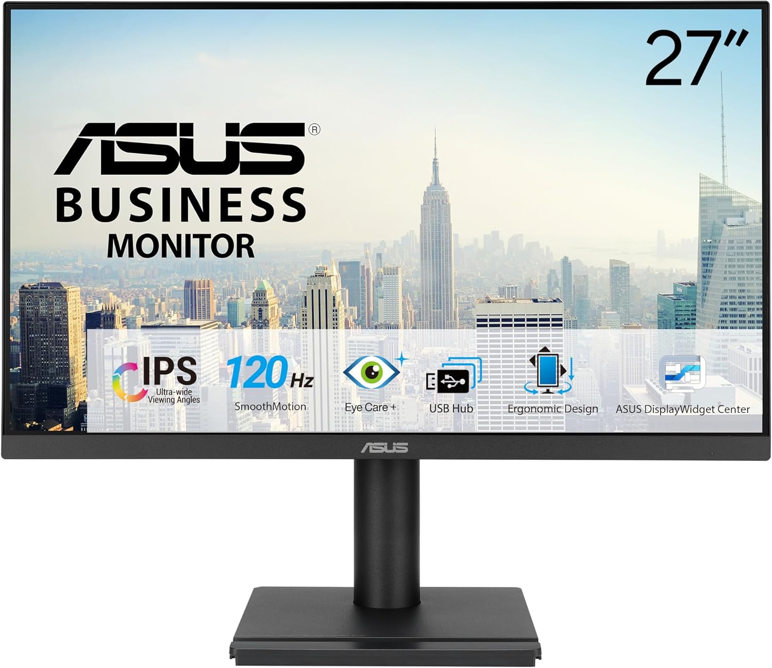 Monitor Profissional Asus VA279QGS 27"/ Full HD/ Multimédia/ Ajustável em altura/ Preto - Imagem 2