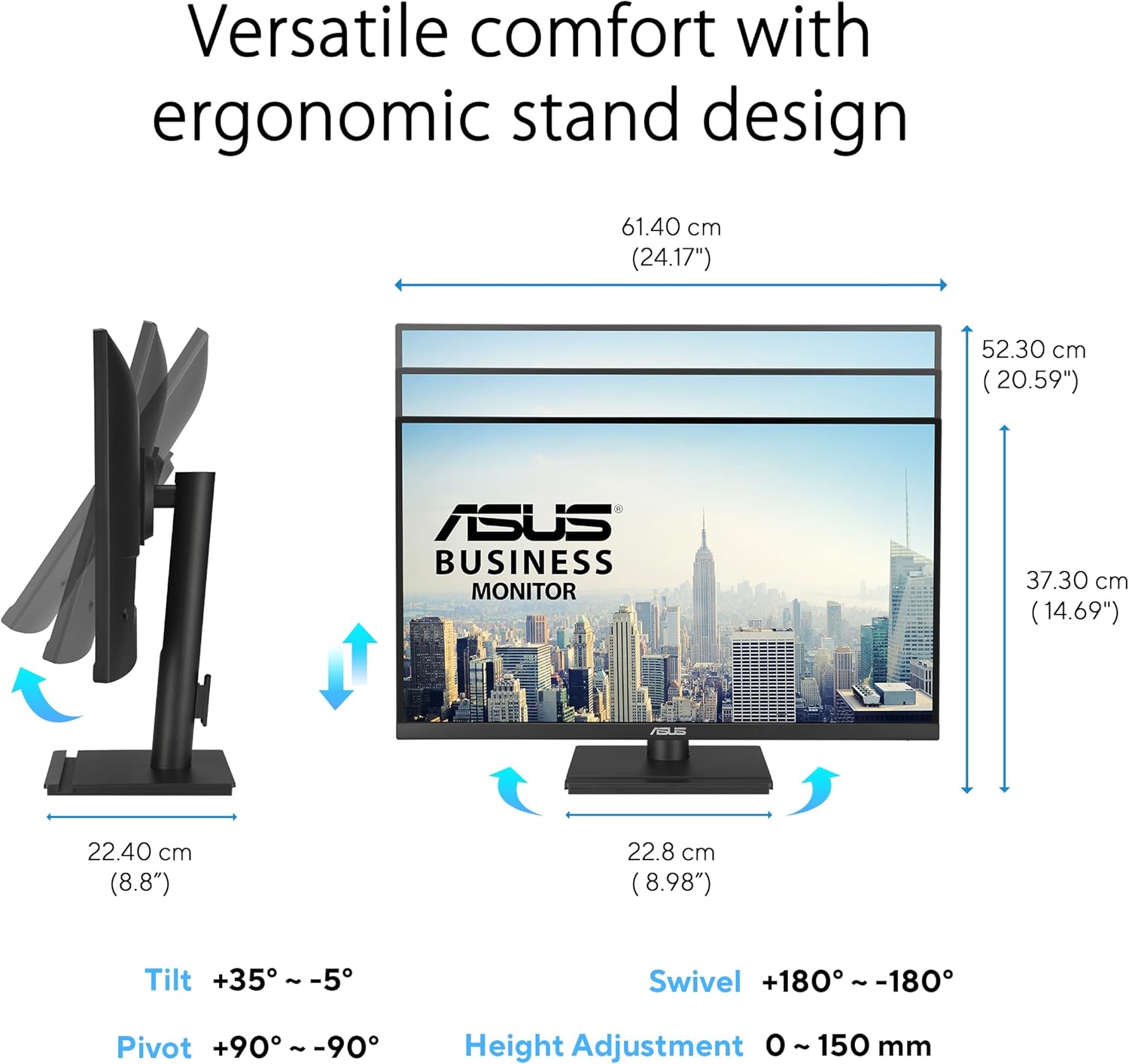 Monitor Profissional Asus VA27UCPS 27"/ 4K/ Multimédia/ Ajustável em altura/ Preto - Imagem 5