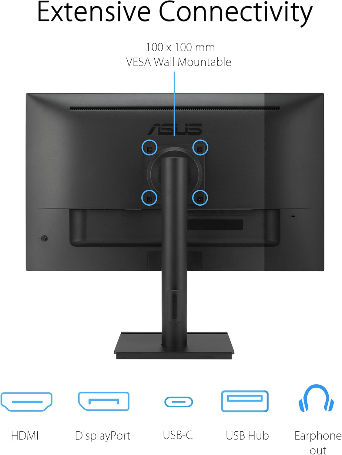 Monitor Profissional Asus VA27UCPS 27"/ 4K/ Multimédia/ Ajustável em altura/ Preto - Imagem 6