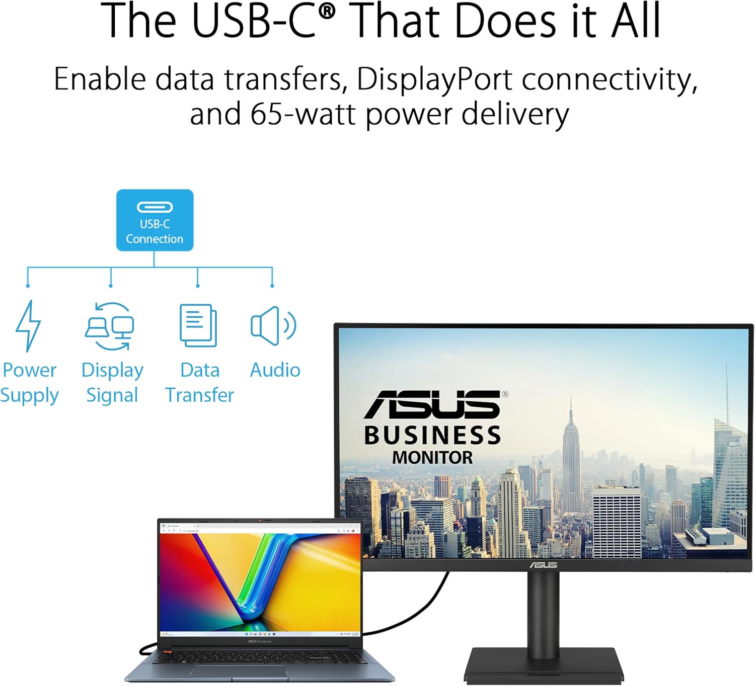Monitor Profissional Asus VA27UCPS 27"/ 4K/ Multimédia/ Ajustável em altura/ Preto - Imagem 2