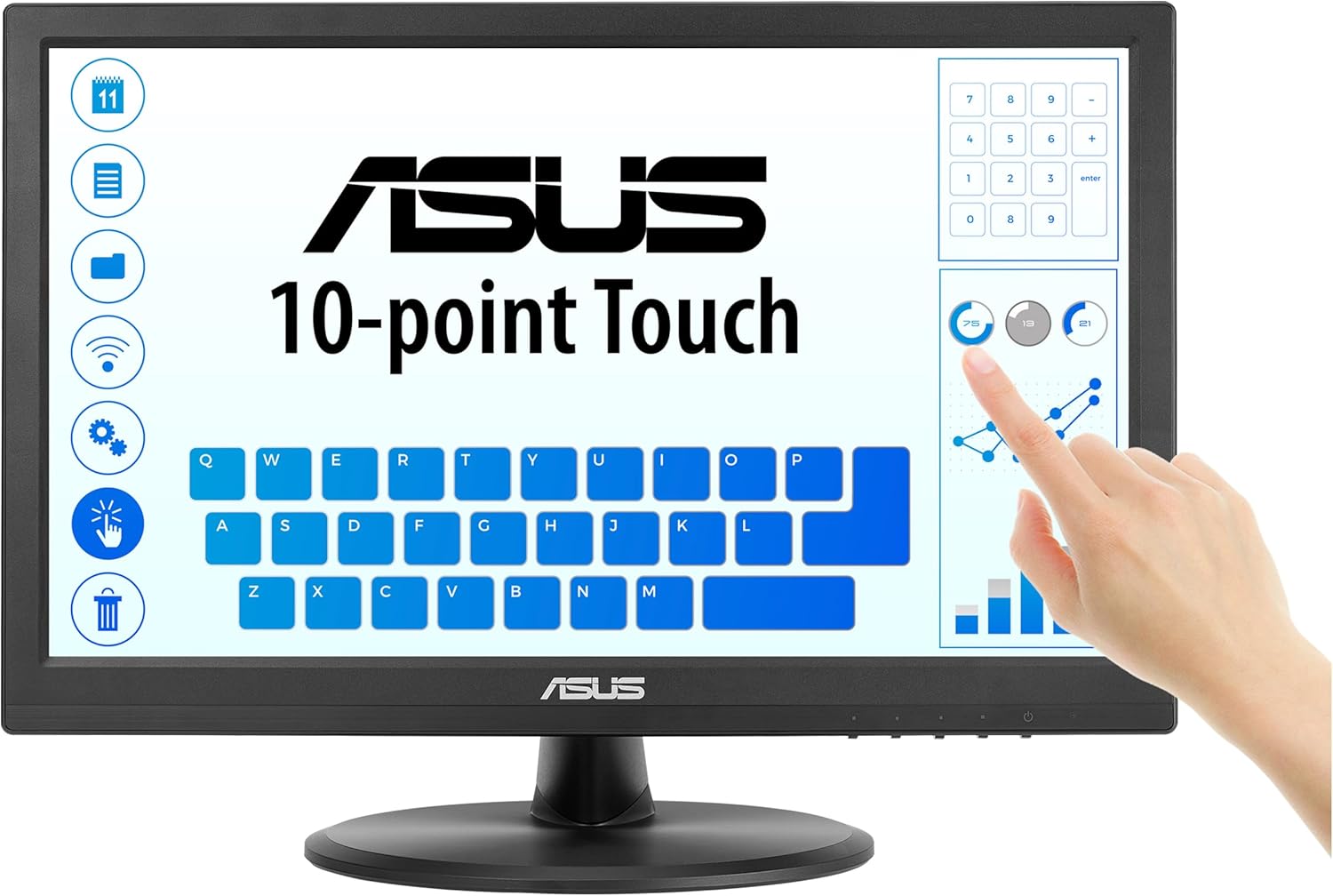 Monitor Profissional Tátil Asus VT169HE 15.6"/ Full HD/ Preto - Imagem 10