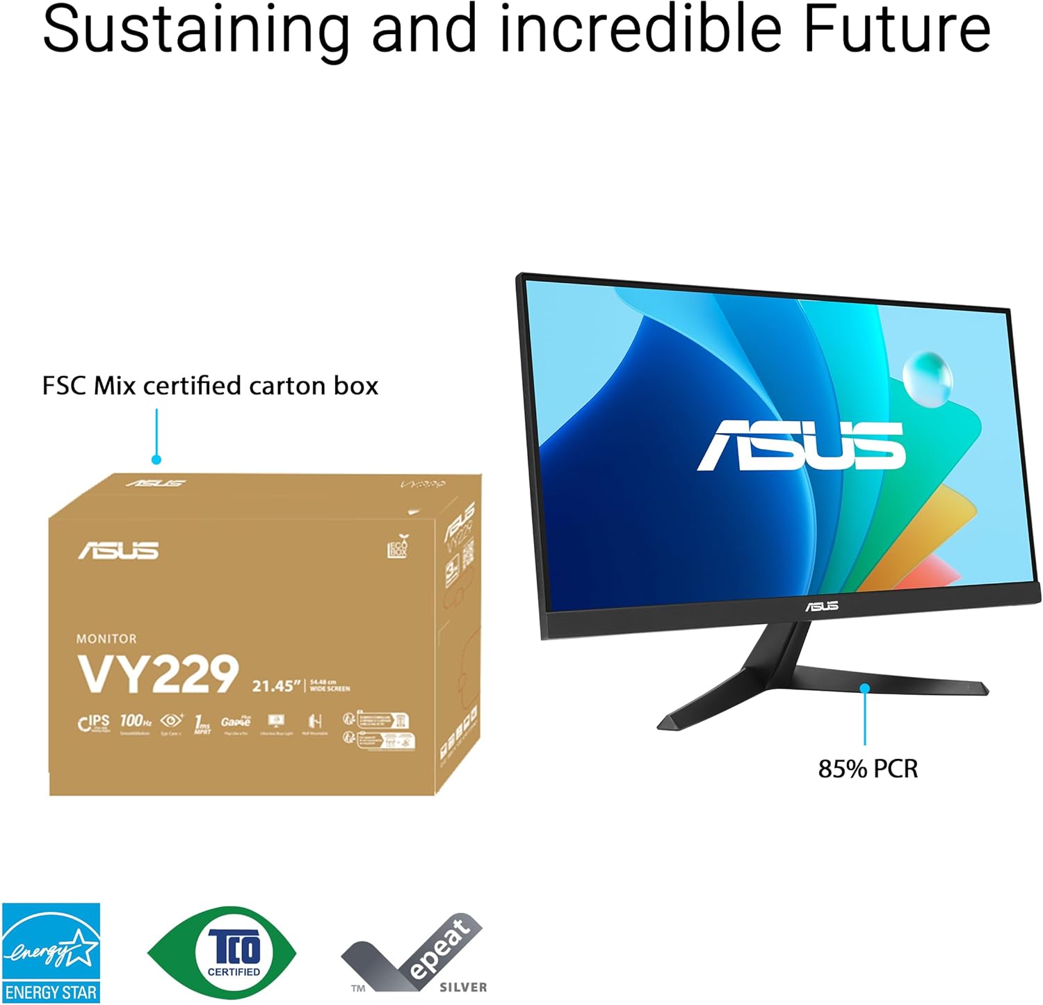 Monitor Gaming Asus VY229HF 21.45"/ Full HD/ 1ms/ 100Hz/ IPS/ Preto - Imagem 6