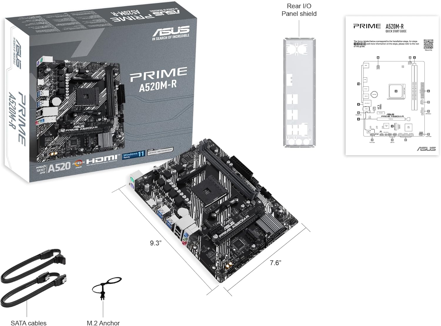 Motherboard Asus Prime A520M-R Socket AM4/ DDR4/ PCIe 3.0/ Micro ATX - Imagem 5