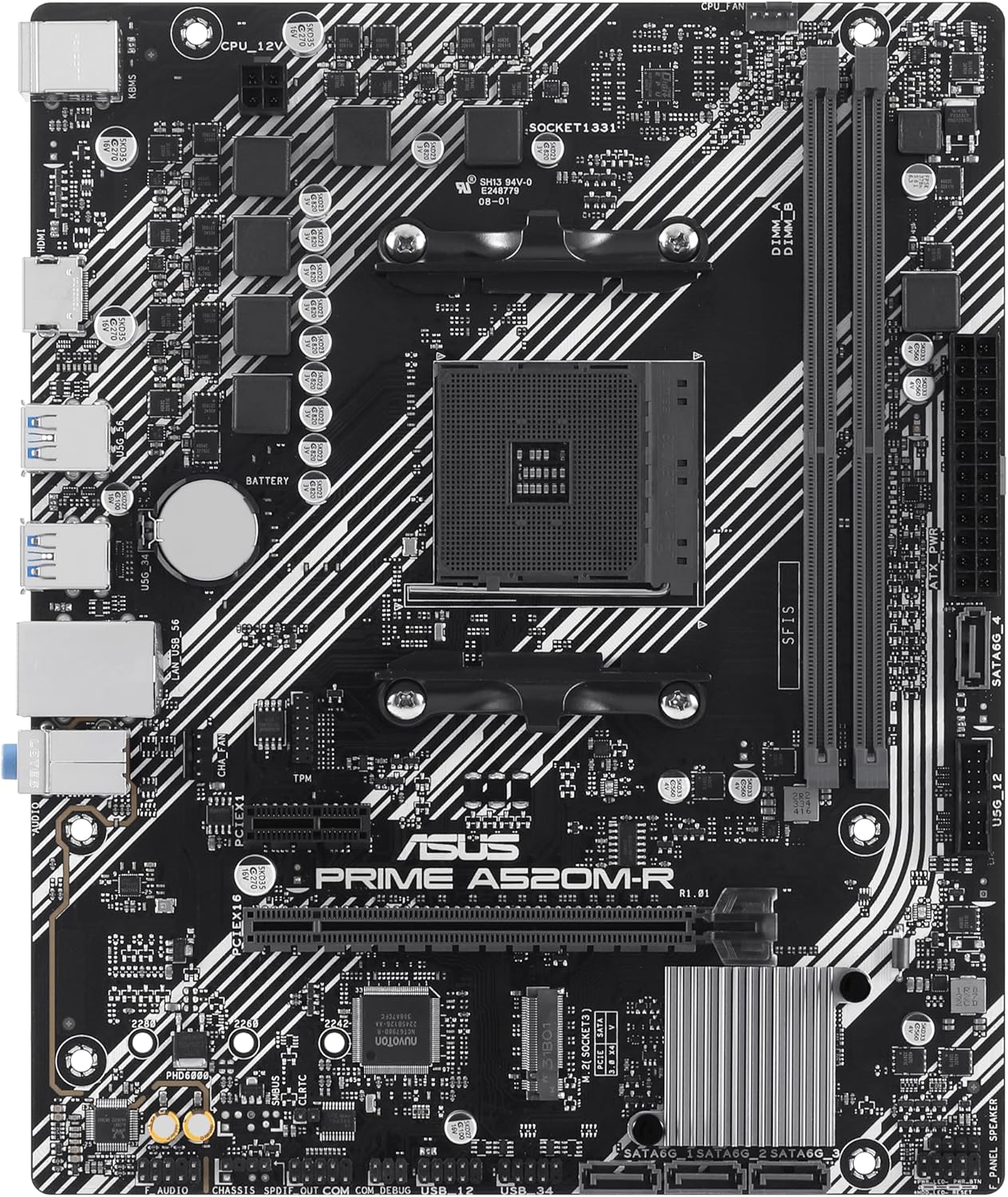 Motherboard Asus Prime A520M-R Socket AM4/ DDR4/ PCIe 3.0/ Micro ATX - Imagem 3