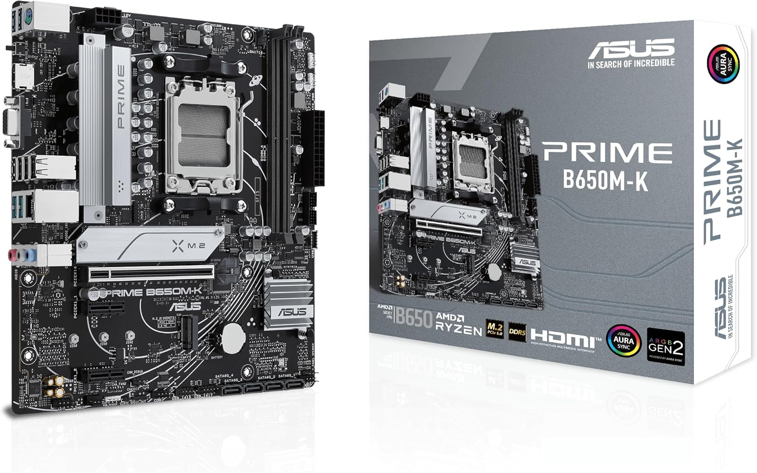 Motherboard Asus Prime B650M-K/ Socket AM5/ DDR5/ PCIe 5.0/ Micro ATX