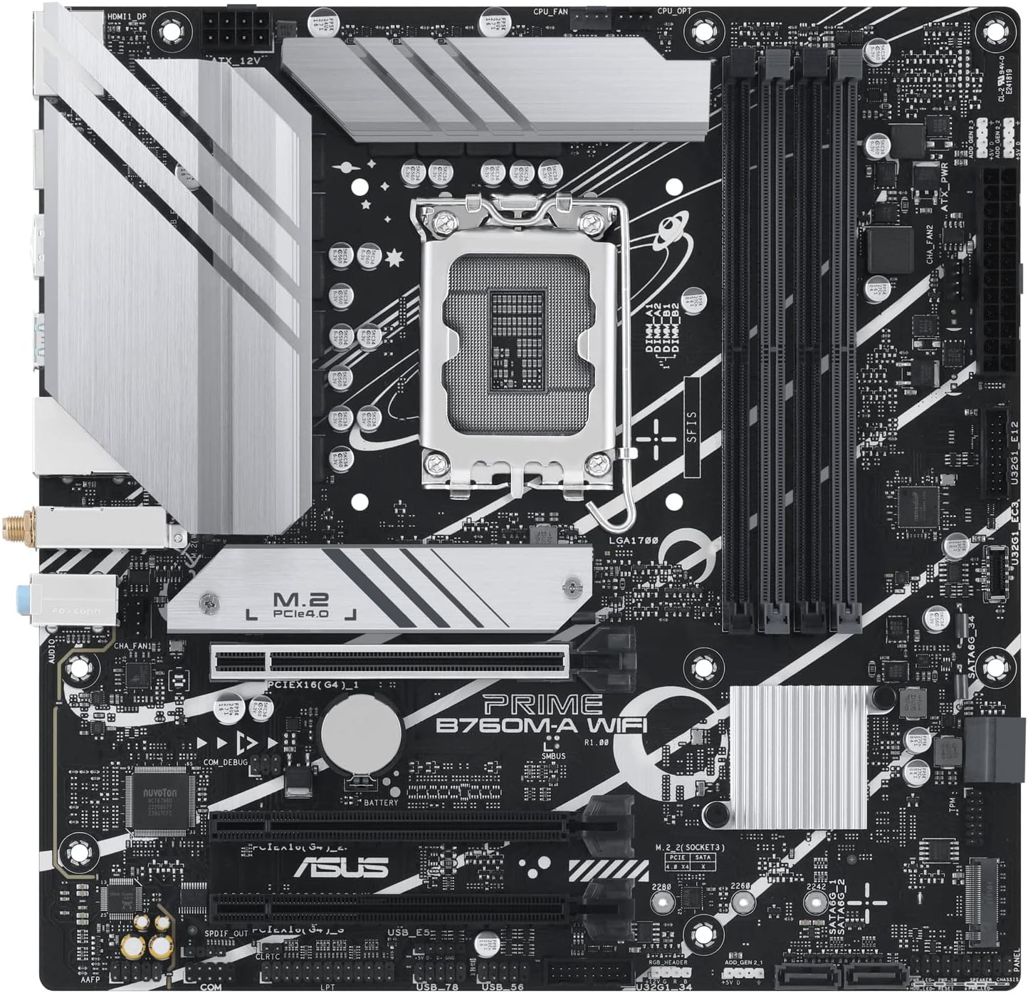 Motherboard Asus PRIME B760M-A WIFI Socket 1700/ DDR5/ PCIe 4.0/ Micro ATX - Imagem 3