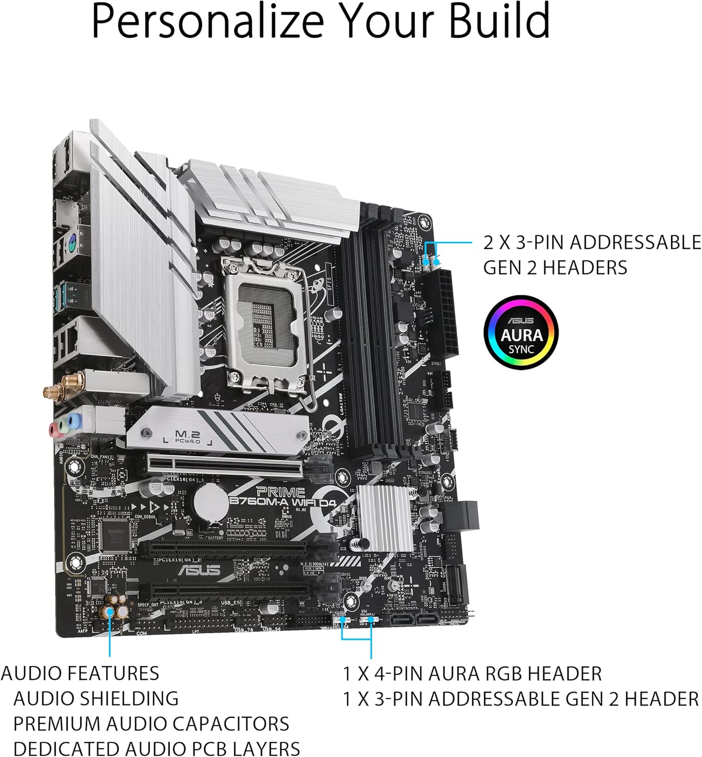 Motherboard Asus PRIME B760M-A WIFI D4 Socket 1700/ DDR4/ PCIe 4.0/ Micro ATX - Imagem 4