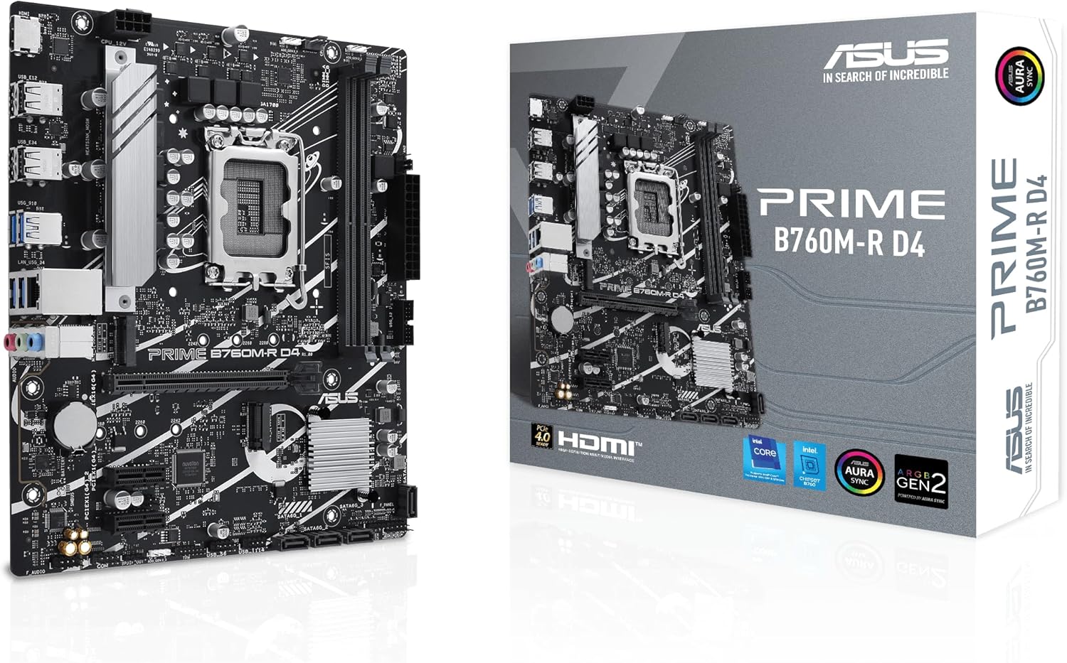 Motherboard Asus PRIME B760M-R D4 Socket 1700/ DDR4/ PCIe 4.0/ Micro ATX