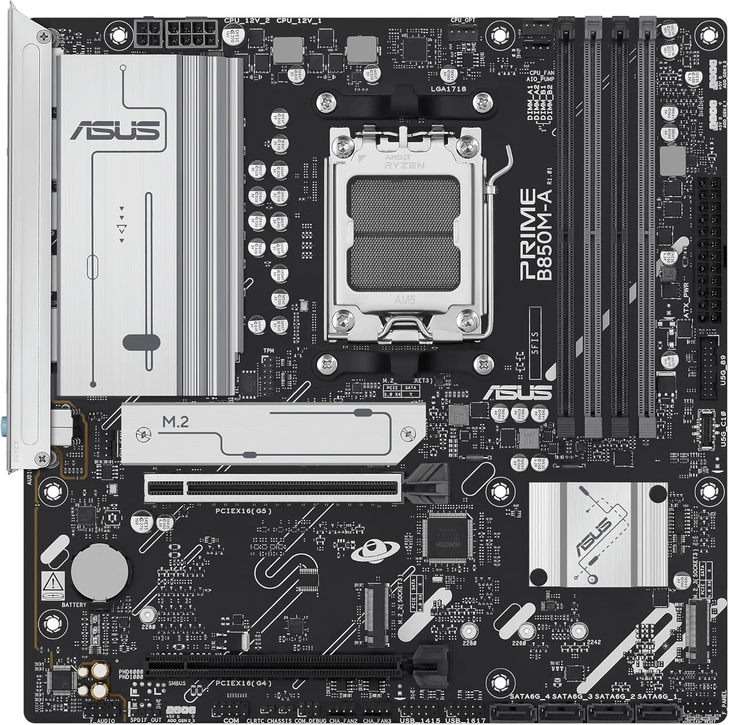 Motherboard Asus PRIME B850M-A-CSM Socket AM5/ DDR5/ PCIe 5.0/ Micro ATX - Imagem 2