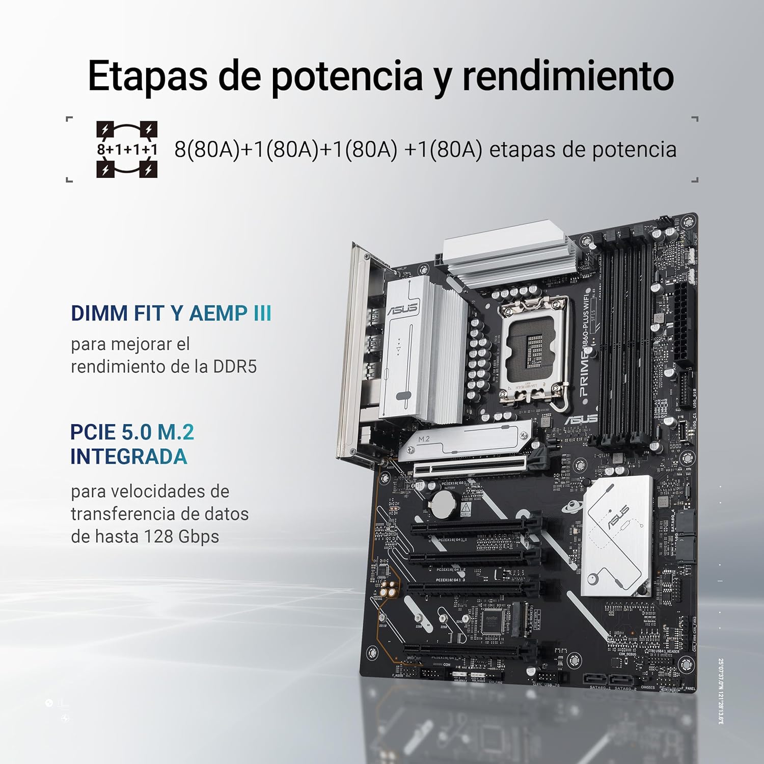 Motherboard Asus PRIME B860-PLUS WIFI Socket 1851/ DDR5/ PCIe 5.0 - Imagem 4