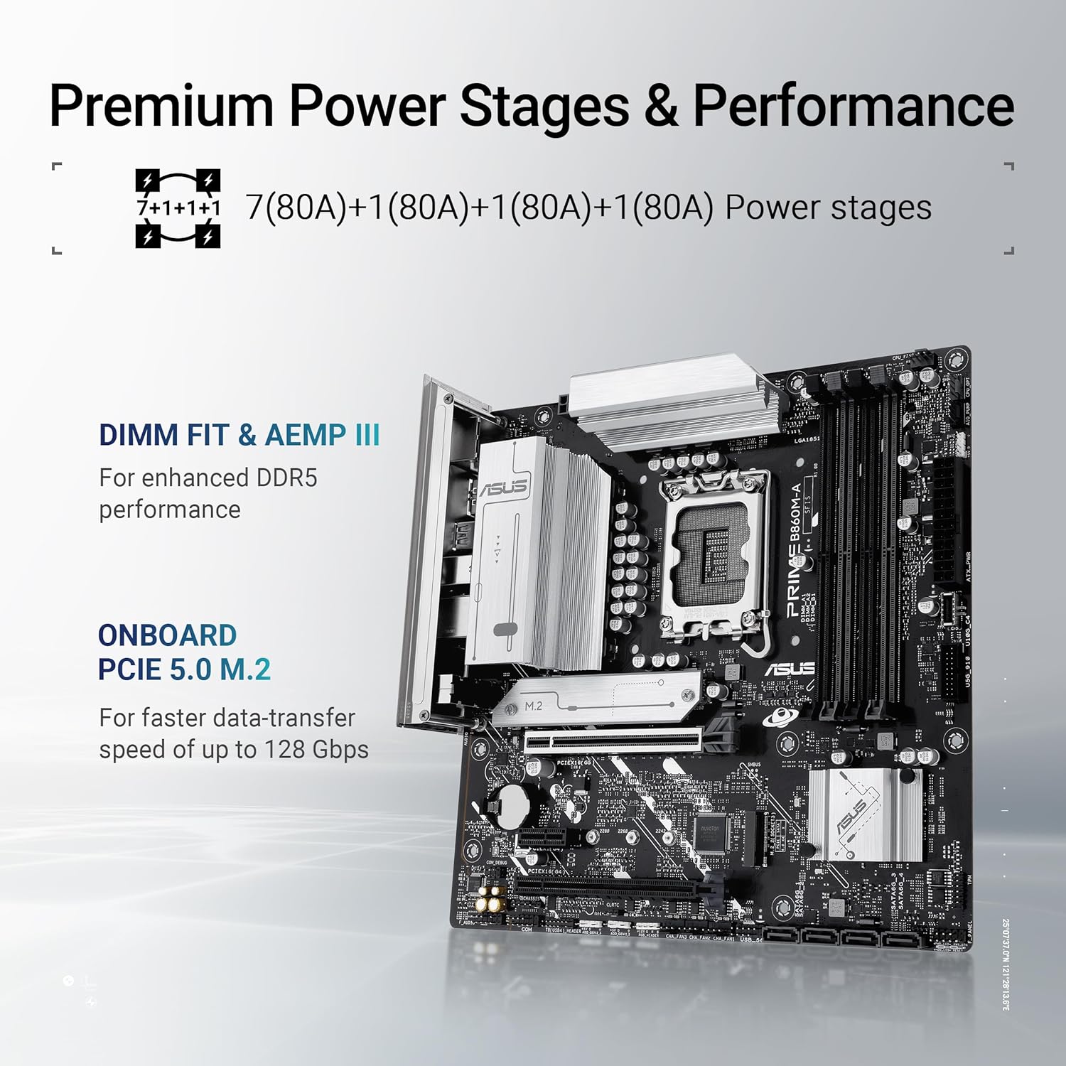 Motherboard Asus PRIME B860M-A CSM Socket 1851/ DDR5/ PCIe 5.0/ Micro ATX - Imagem 3